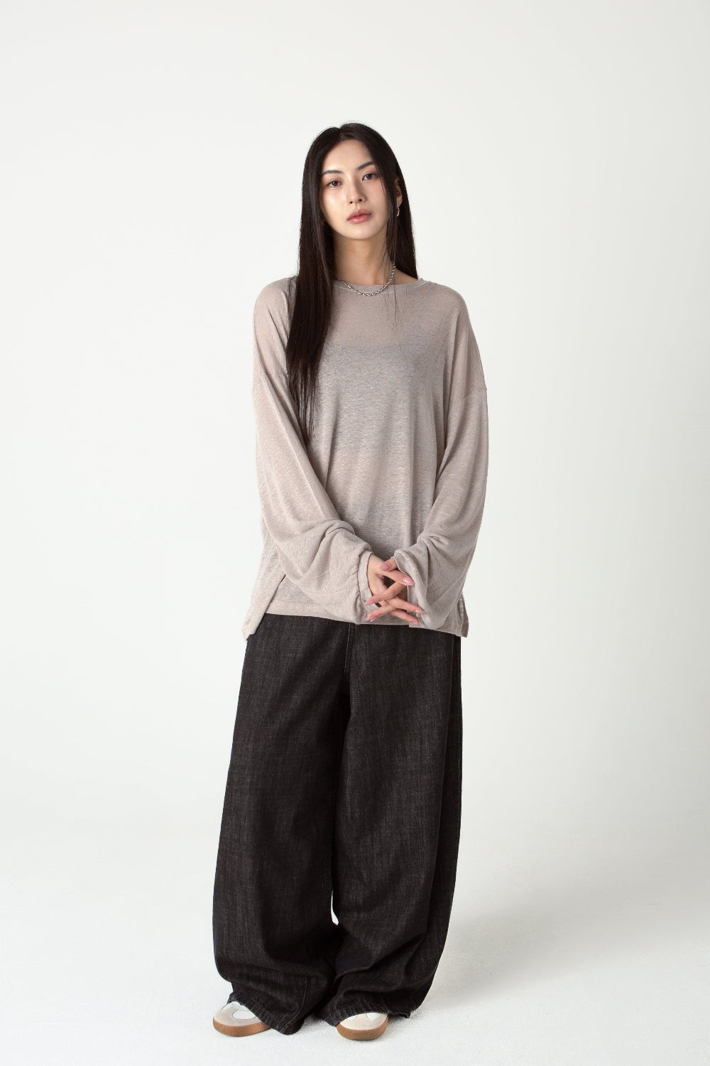 SAERO COLLECTIVE | Myeon Long Sleeve Top | Pink Beige