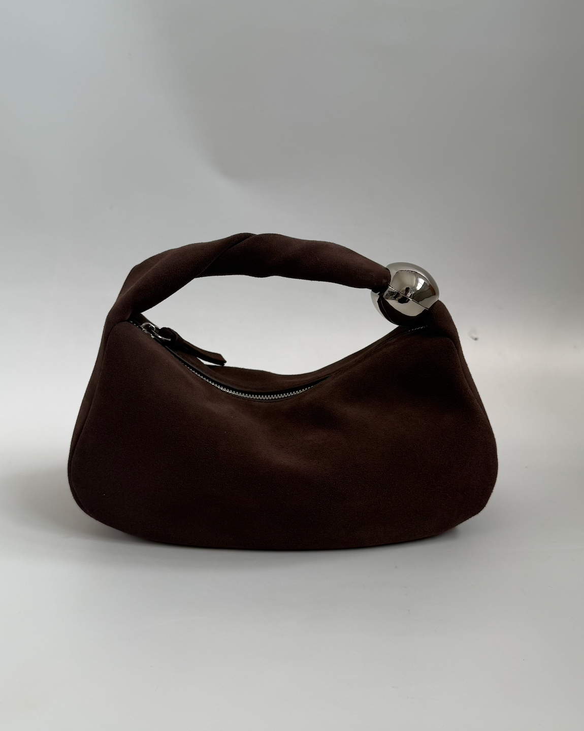 WU HAUS | Orbit Lightweight Suede Coffee Sculptural Bag