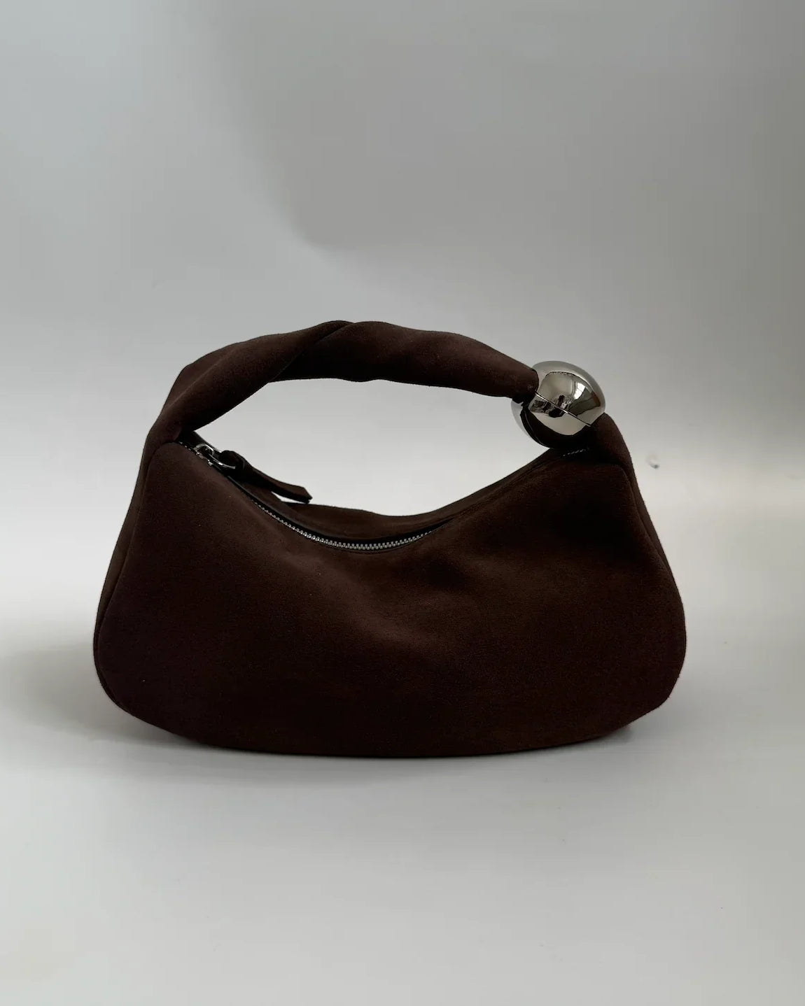 WU HAUS | Orbit Lightweight Suede Coffee Sculptural Bag