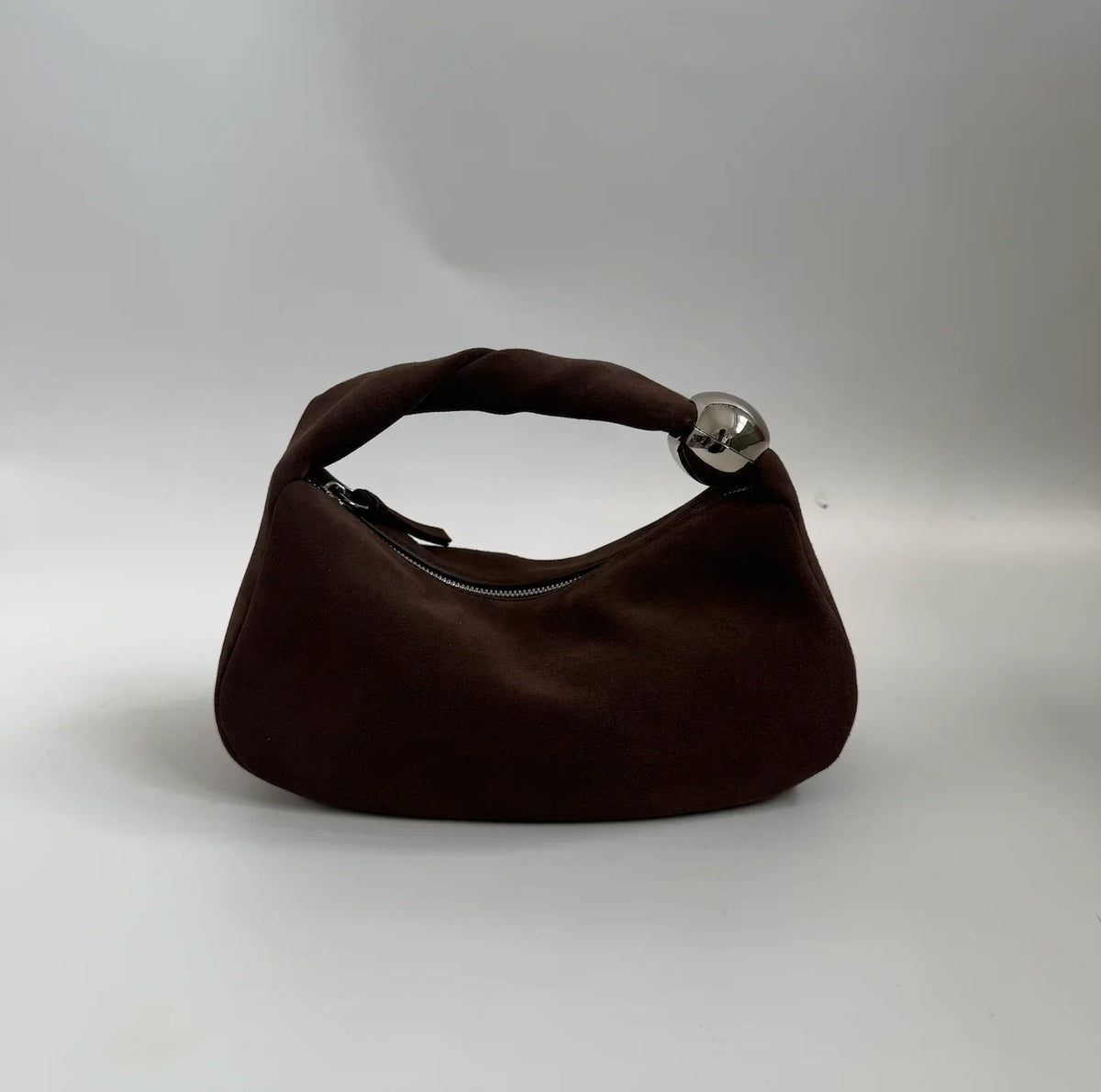 WU HAUS | Orbit Lightweight Suede Coffee Sculptural Bag