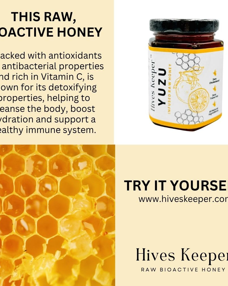 HIVES KEEPER | Infused Raw Honey (with Gift Box) - Yuzu Infused Raw Honey