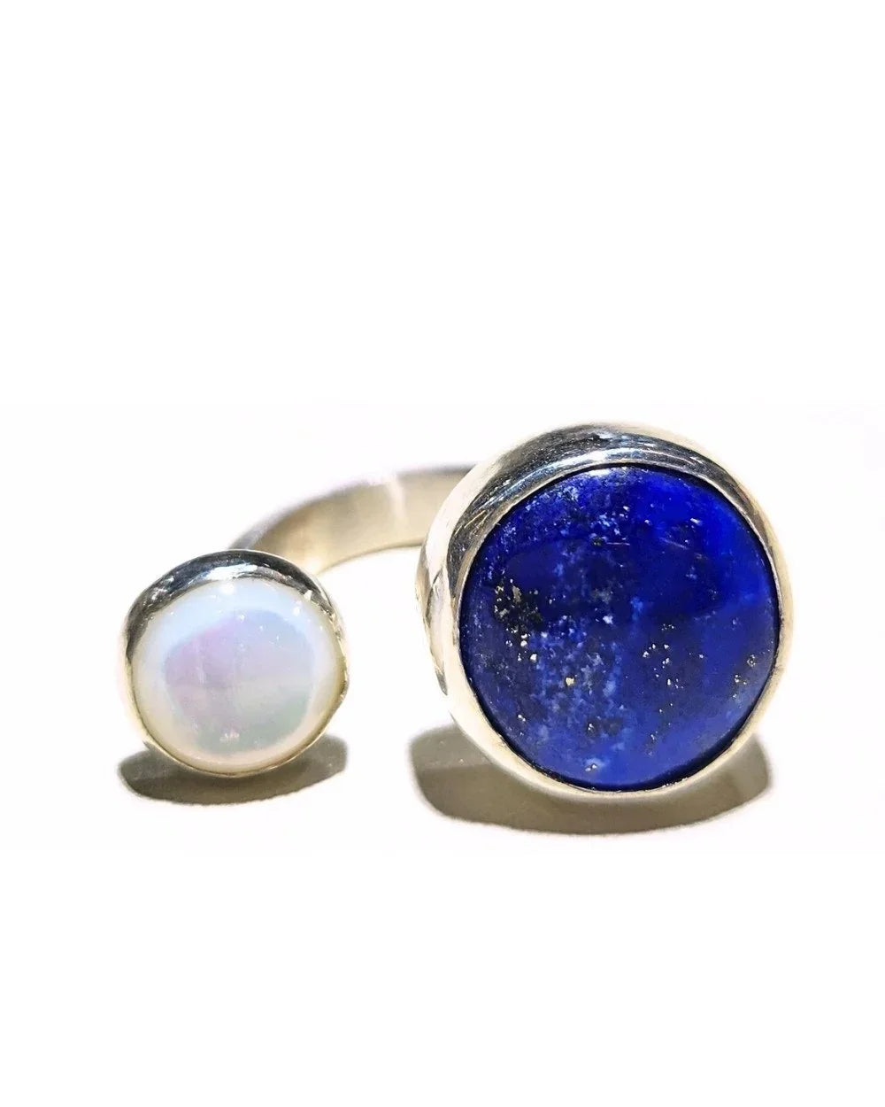 CREATIVE JEWELLERY STUDIO | Lapis Lazuli & Mother of Pearl Bubble Ring by Design of Gems