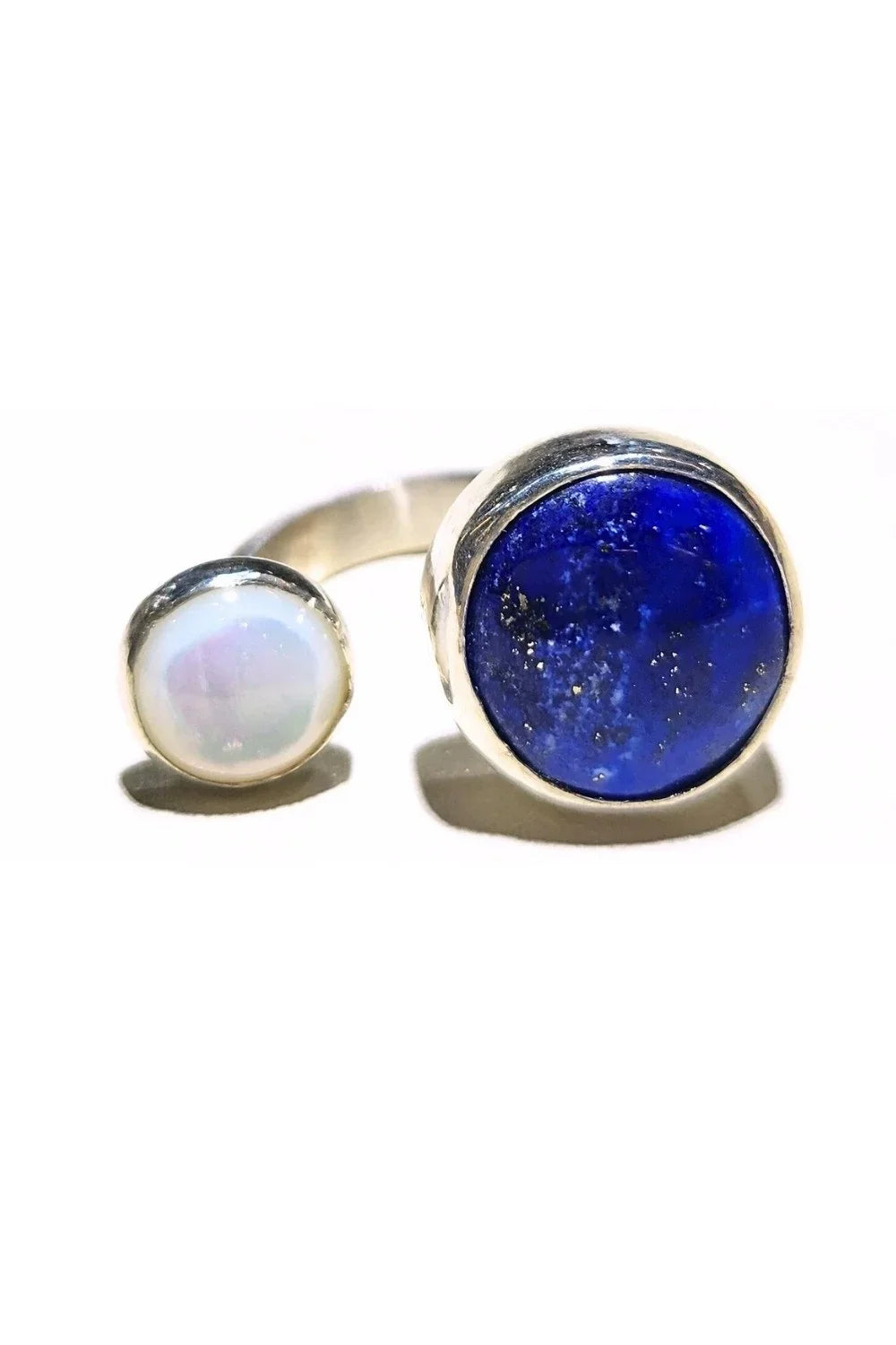 CREATIVE JEWELLERY STUDIO | Lapis Lazuli & Mother of Pearl Bubble Ring by Design of Gems