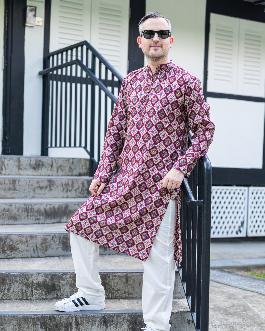 NIMBU | Tara Purple Men's Kurta Pajama Set in Muslin Cotton