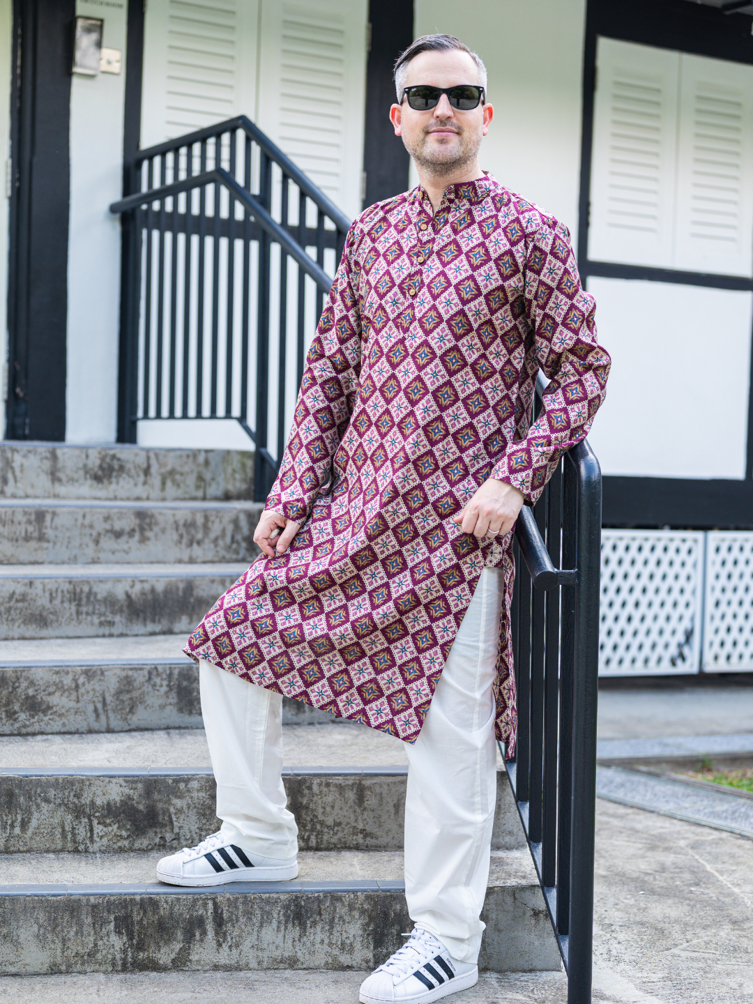 NIMBU | Tara Purple Men's Kurta Pajama Set in Muslin Cotton
