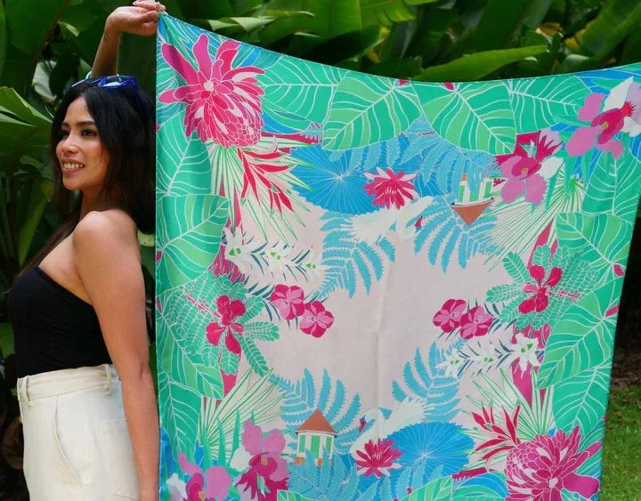 BINARY STYLE | Botanic Splendours Premium Silk Scarf