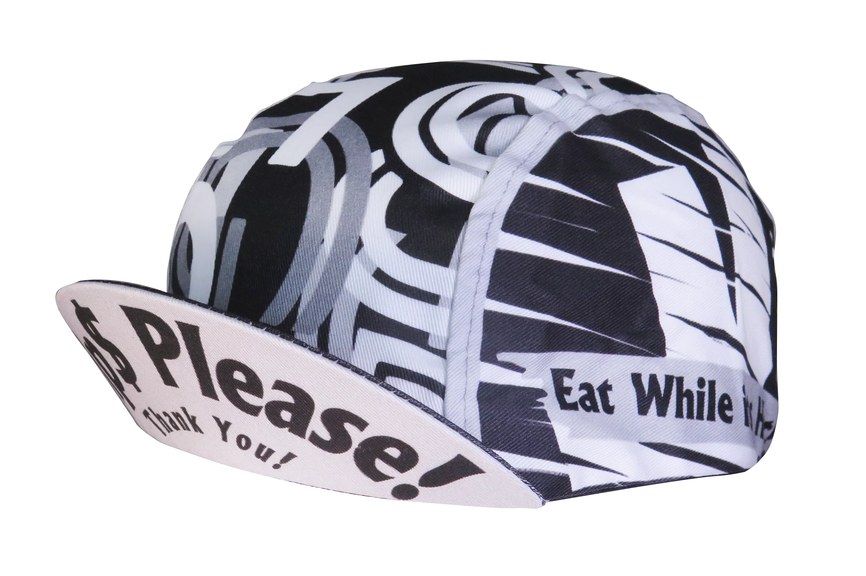 A DESIGN BY TAKACHYA | Cycling Cap - I Am Fast Food Rider (Greyscale)