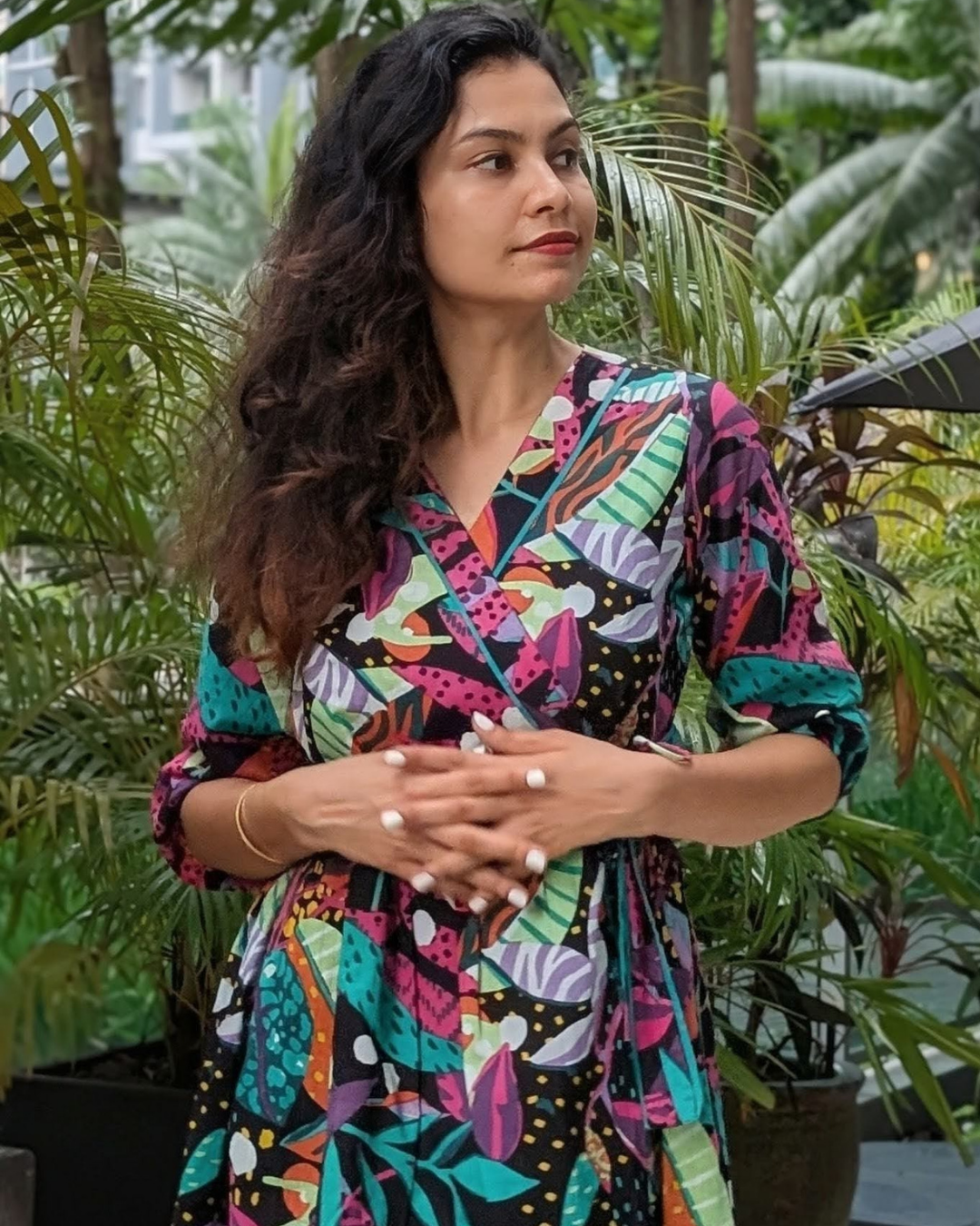 NIMBU | Havana Starry Night Wrap Dress In Cotton