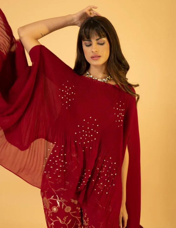 JINDER'S | Cherry Red Kaftan