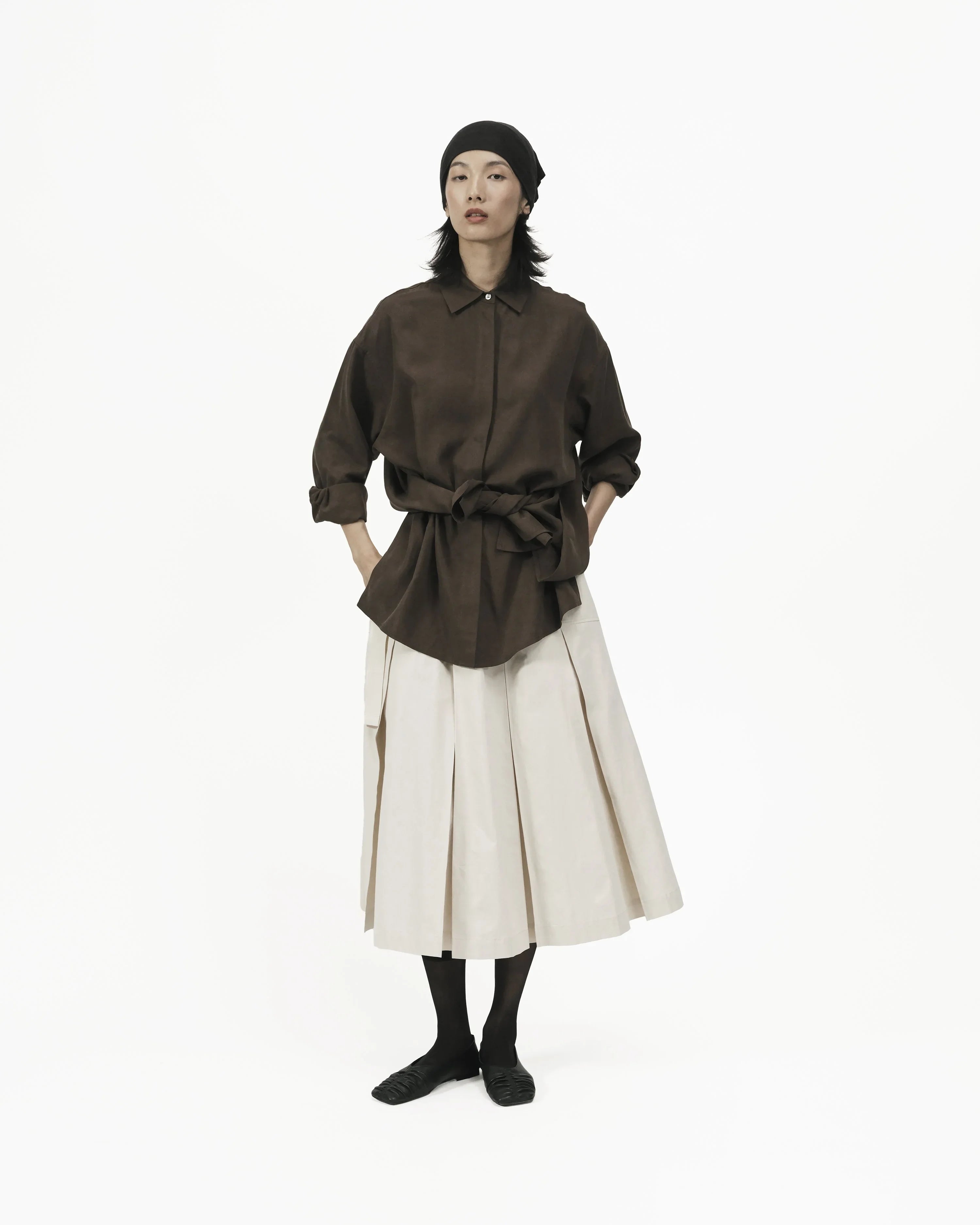 GRAYE | Fluid Knot Shirt - Brown