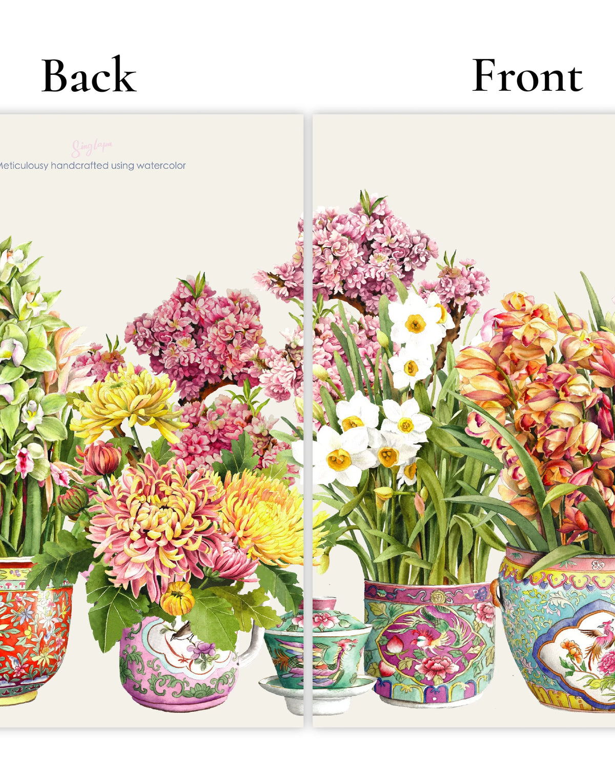 SINGLAPA | Peranakan Porcelain With Flowers Greeting Card