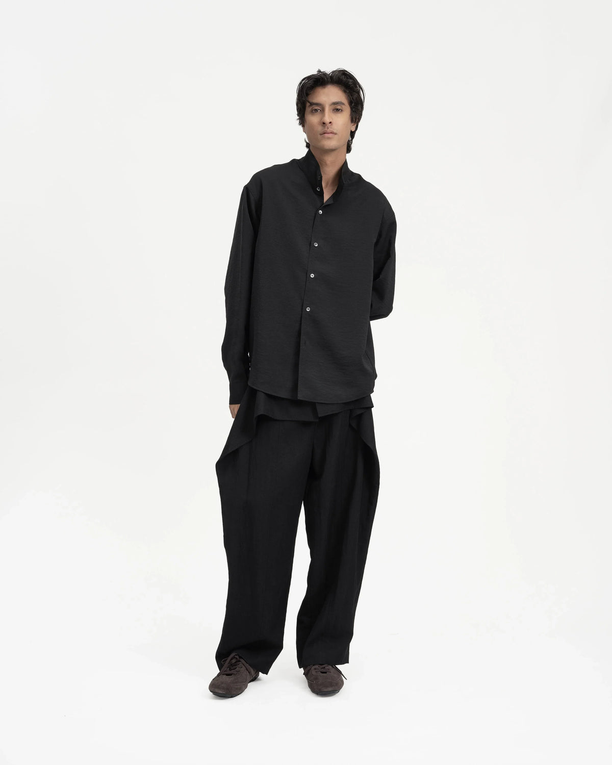 GRAYE | Sash Wrap Trousers | Black