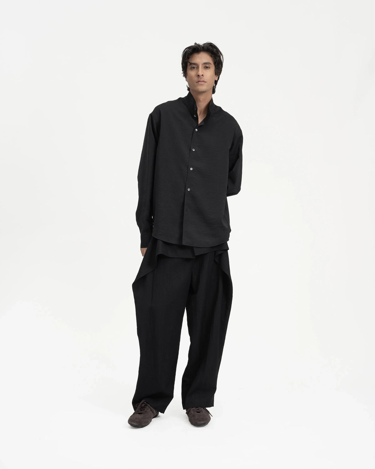 GRAYE | Sash Wrap Trousers | Black