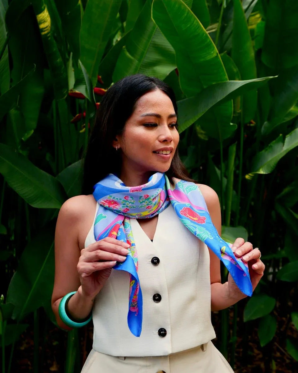 BINARY STYLE | Peranakan Bricollage Premium Silk Scarf