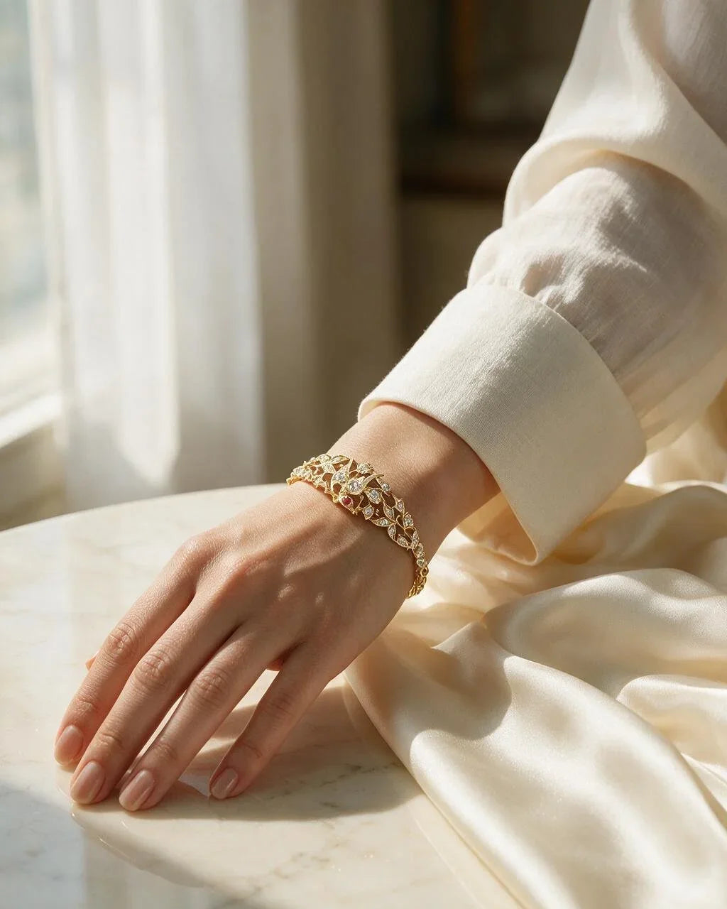 FOUNDATION JEWELLERS | 18K Yellow Gold Natural Diamond Pendant Bracelet - PBr91548