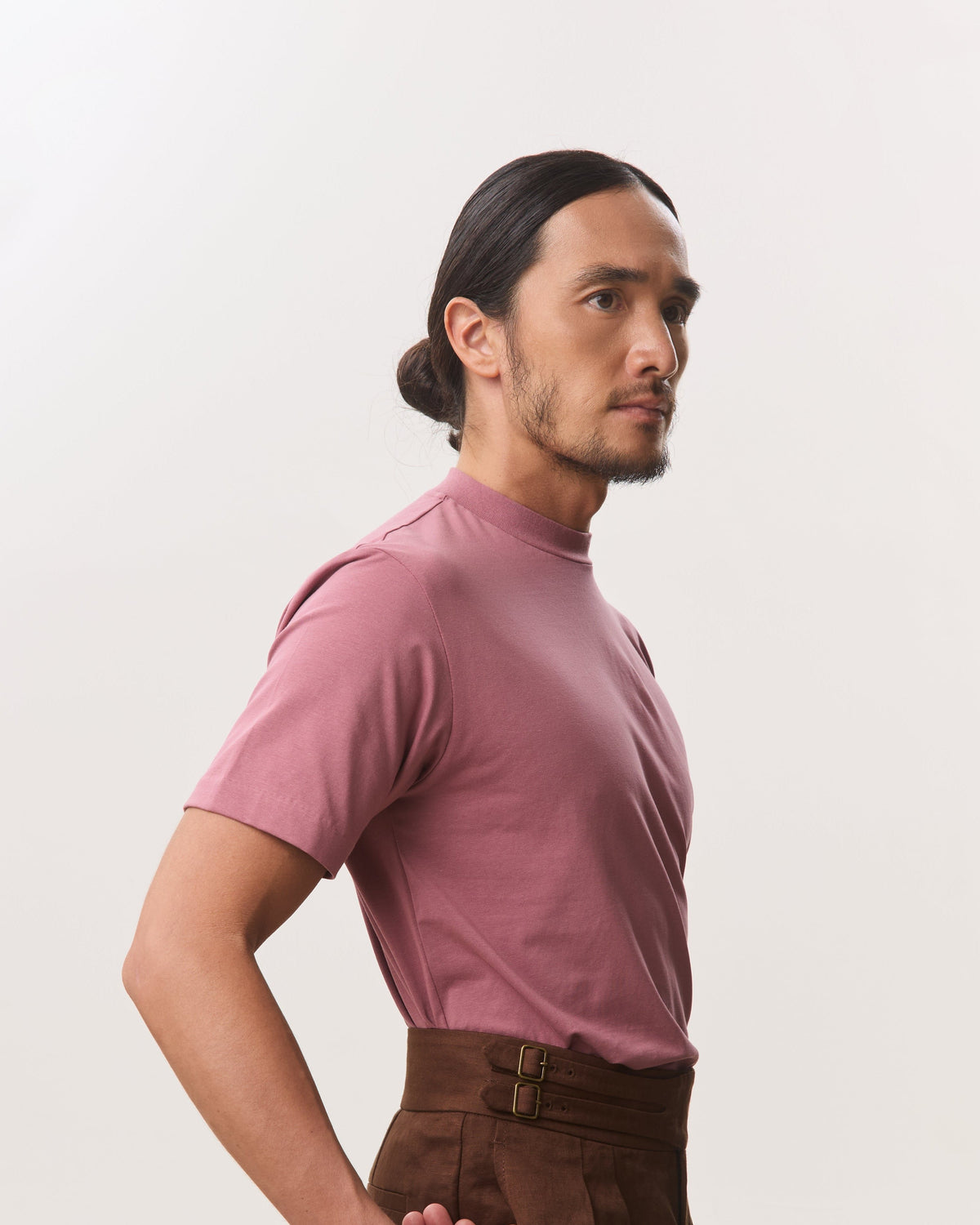 HOUSE OF ANON | Arlo Mock Neck Tee, Jersey