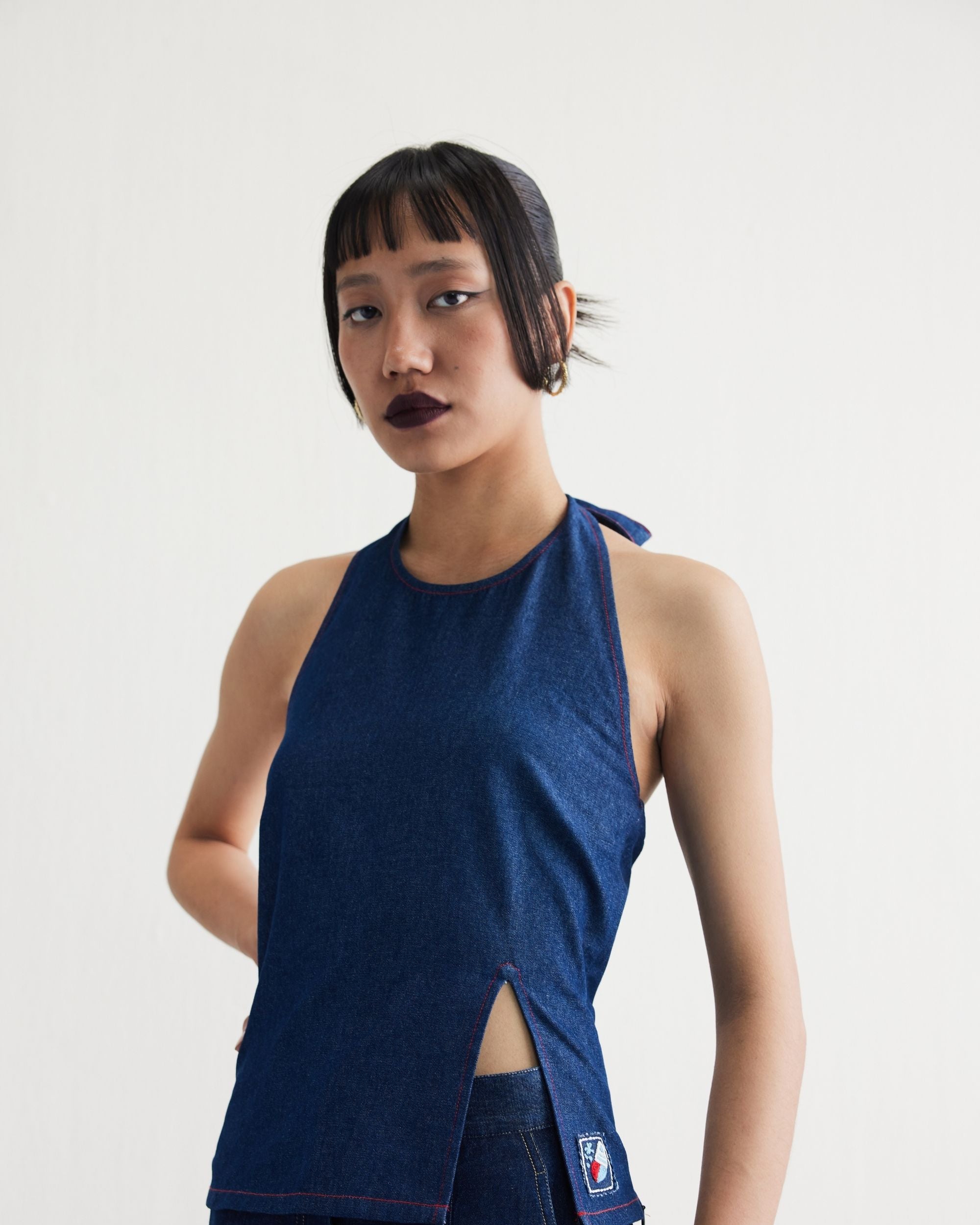 SUI | Deepwater Denim Halter Top