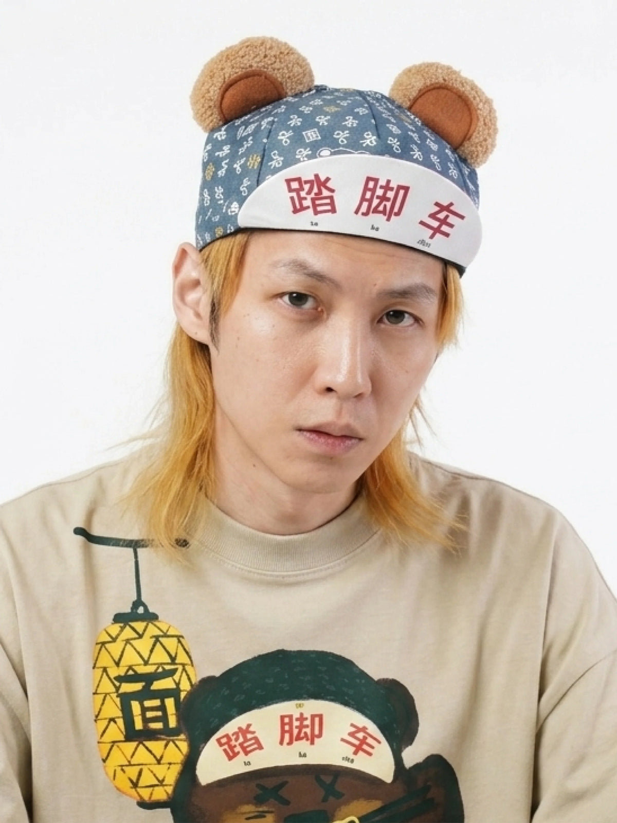 EXTRA NOODLE | EXTRA NOODLES x TAKACHYA Monogram Cycling Cap Bear Ears (Pre-Order)