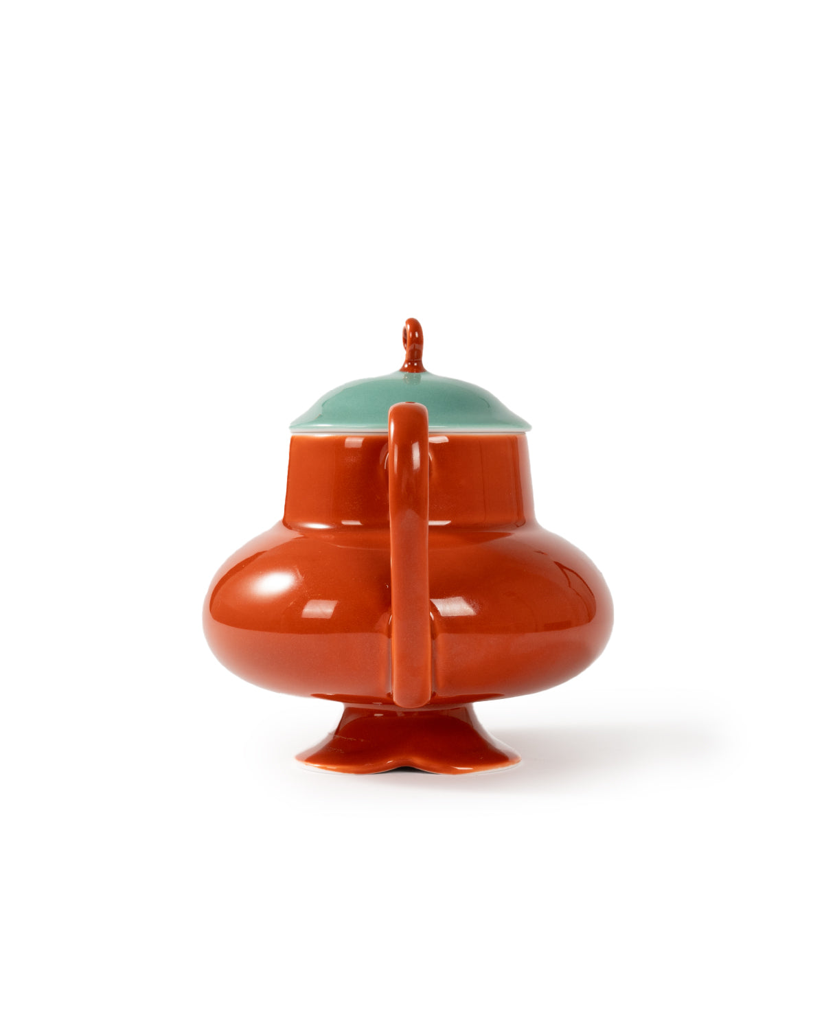 CRAFILAB | Brick Red & Turquoise Round Teapot