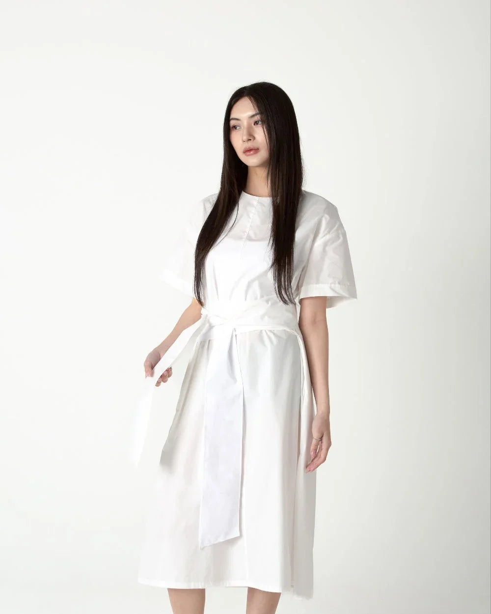 SAERO COLLECTIVE | Wrapline Dress | White