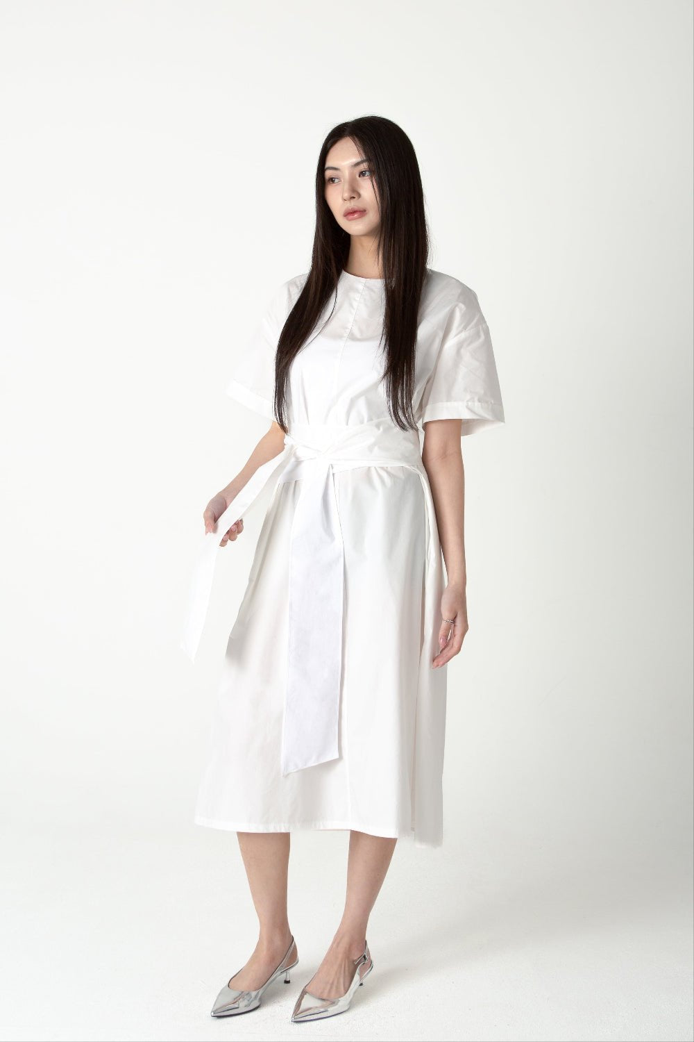 SAERO COLLECTIVE | Wrapline Dress | White