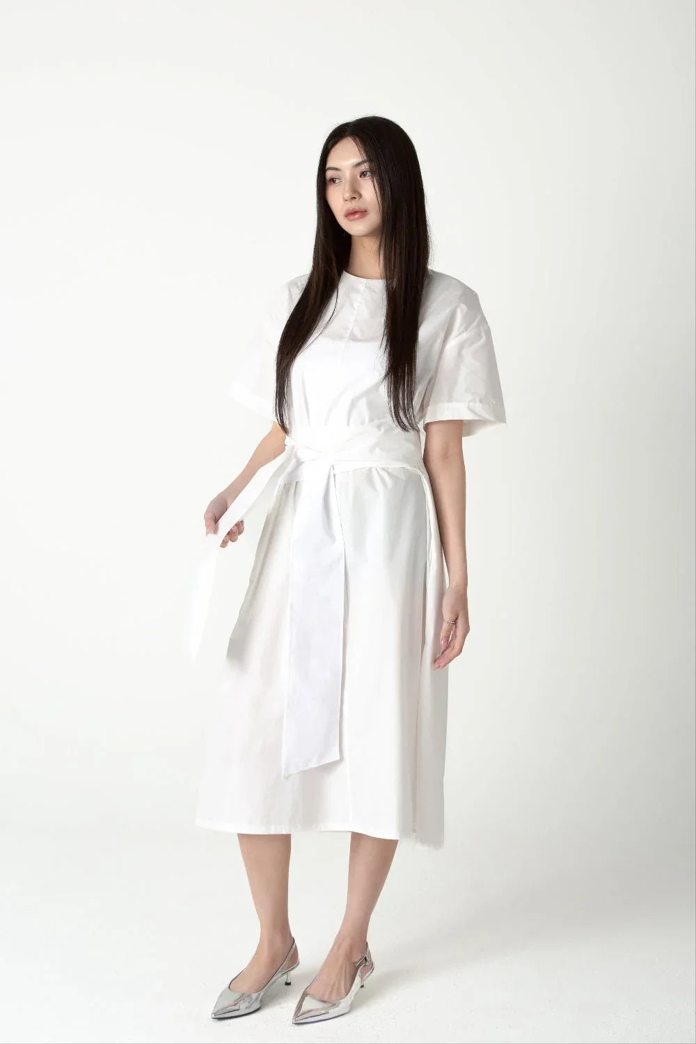 SAERO COLLECTIVE | Wrapline Dress | White