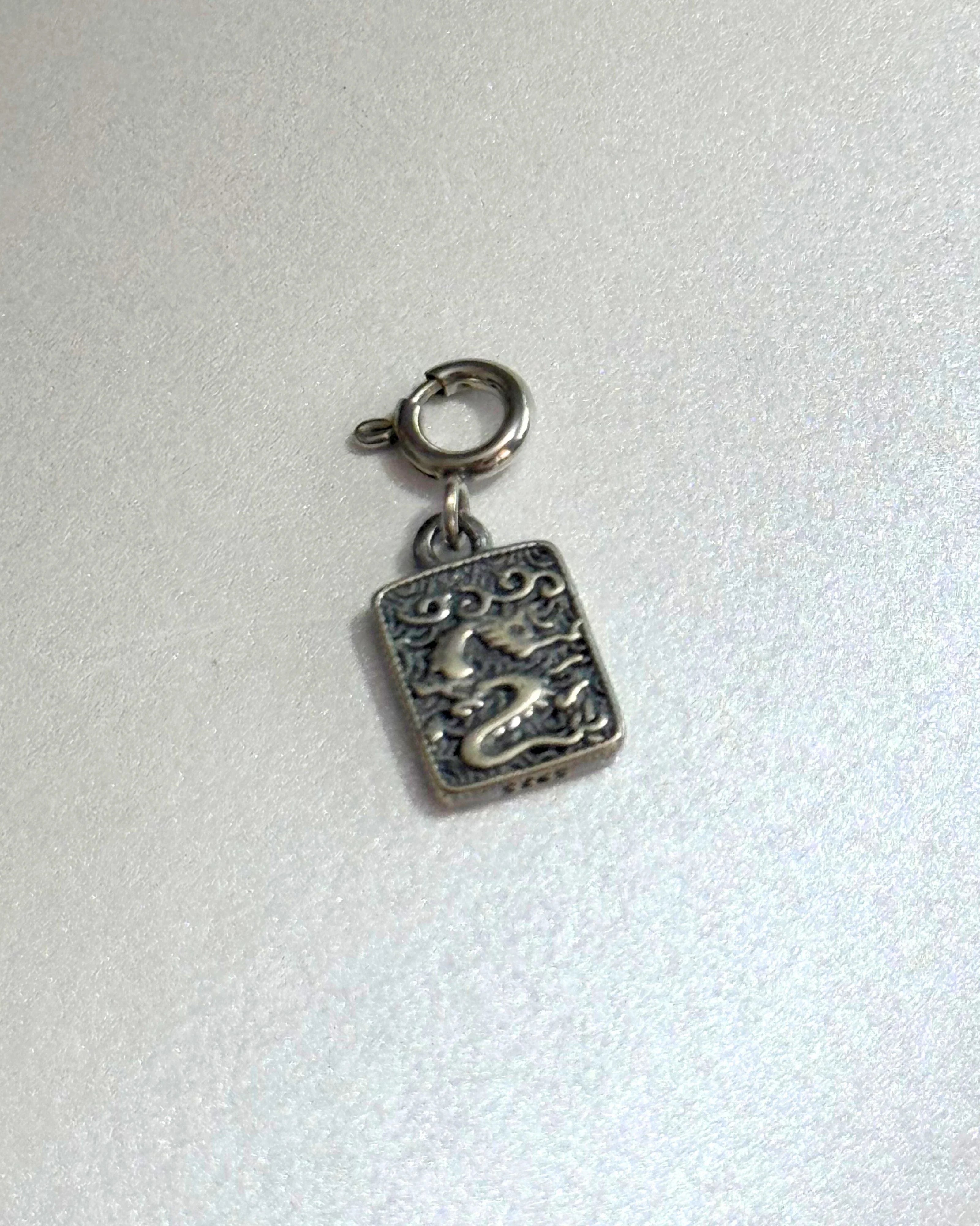 THE ANTECEDENT STORE | P - Rectangular Dragon Pendent In Silver