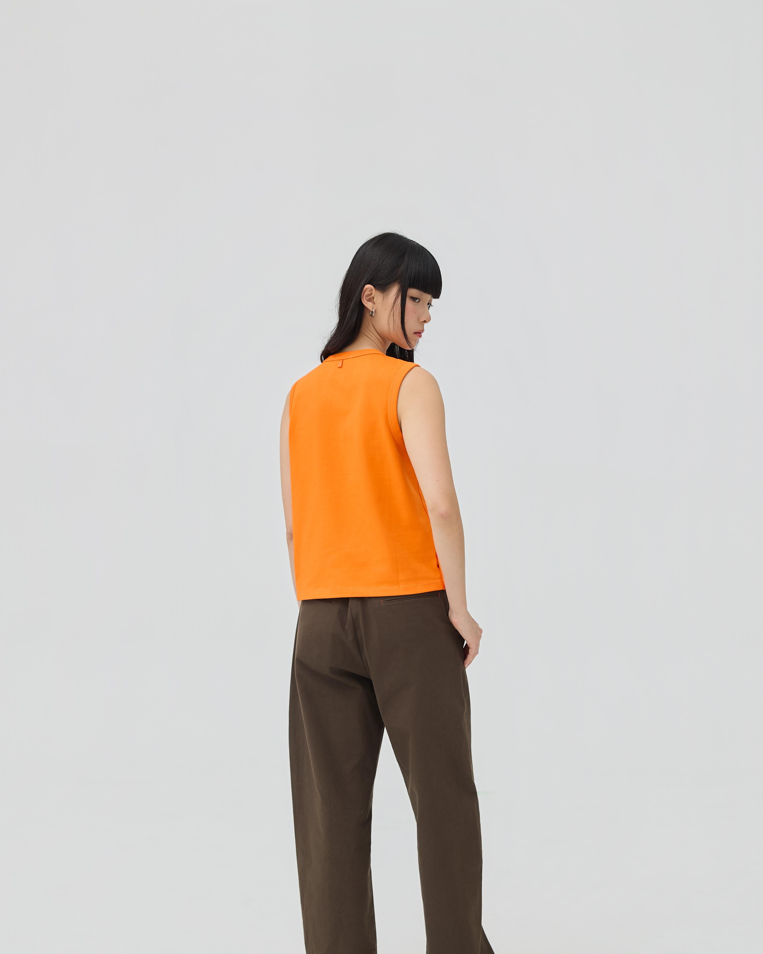 3EIGHTH | Musubi Henley Tank In Orange