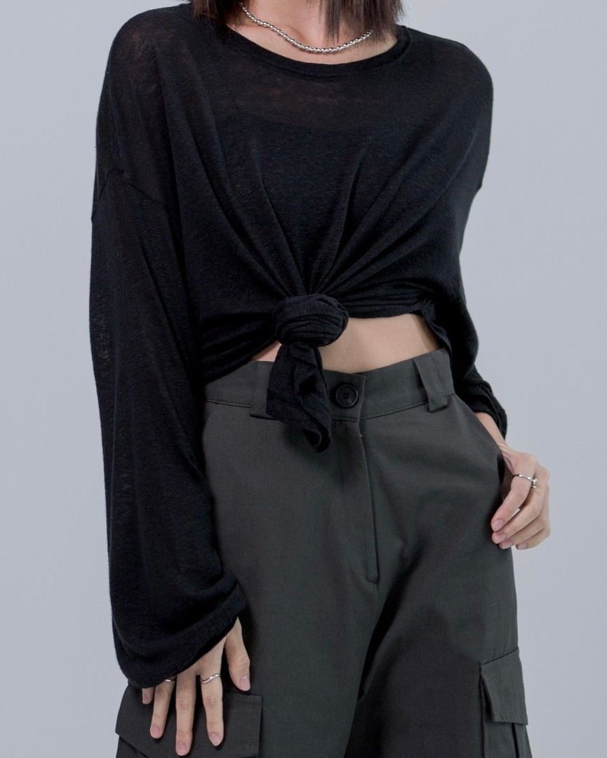 SAERO COLLECTIVE | Myeon Long Sleeve Top | Black