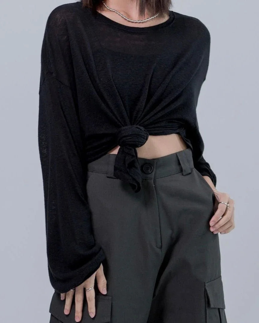 SAERO COLLECTIVE | Myeon Long Sleeve Top | Black