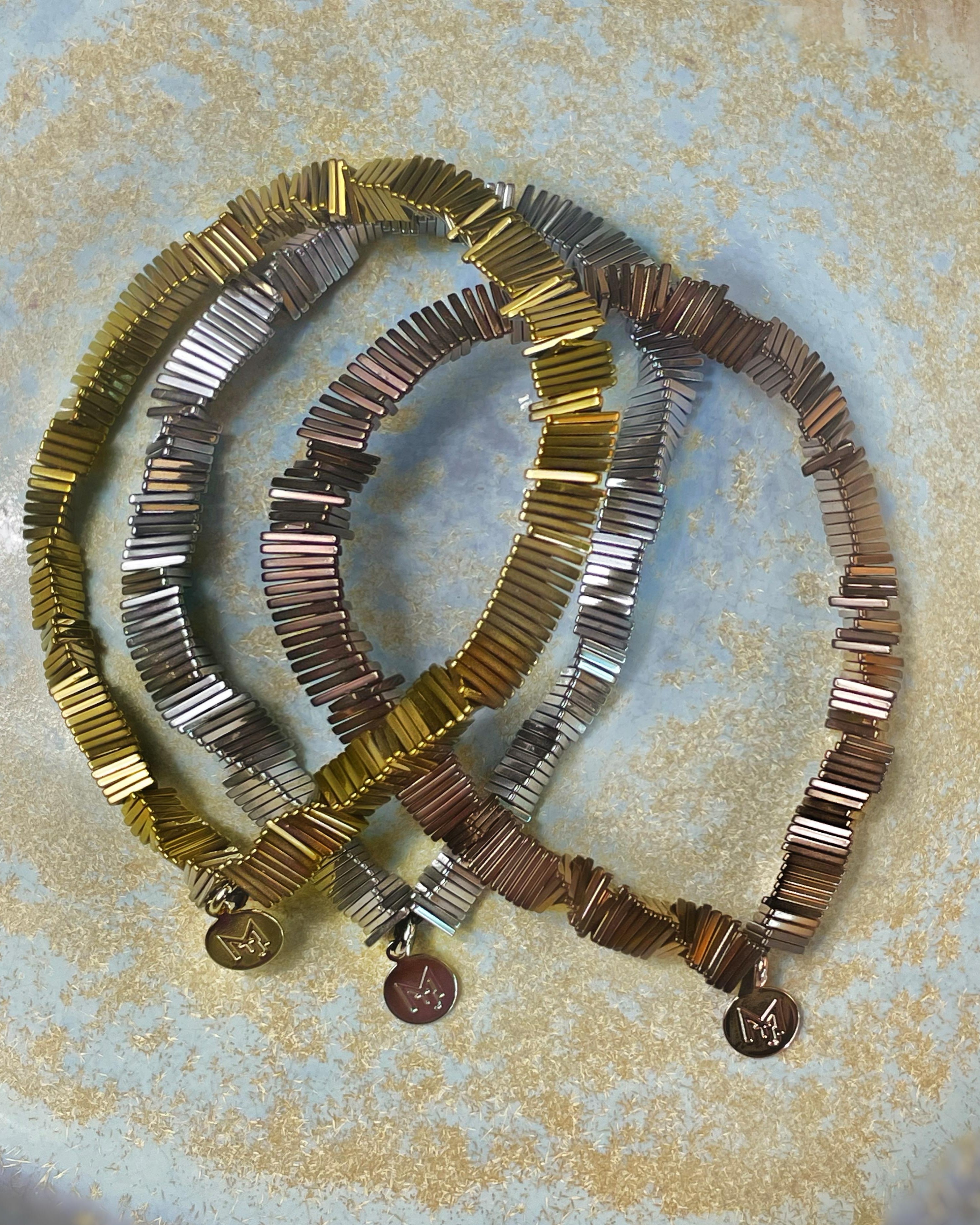 MARILYN TAN JEWELLERY | Kinetic Hematite Gemstone Elastic Bracelet