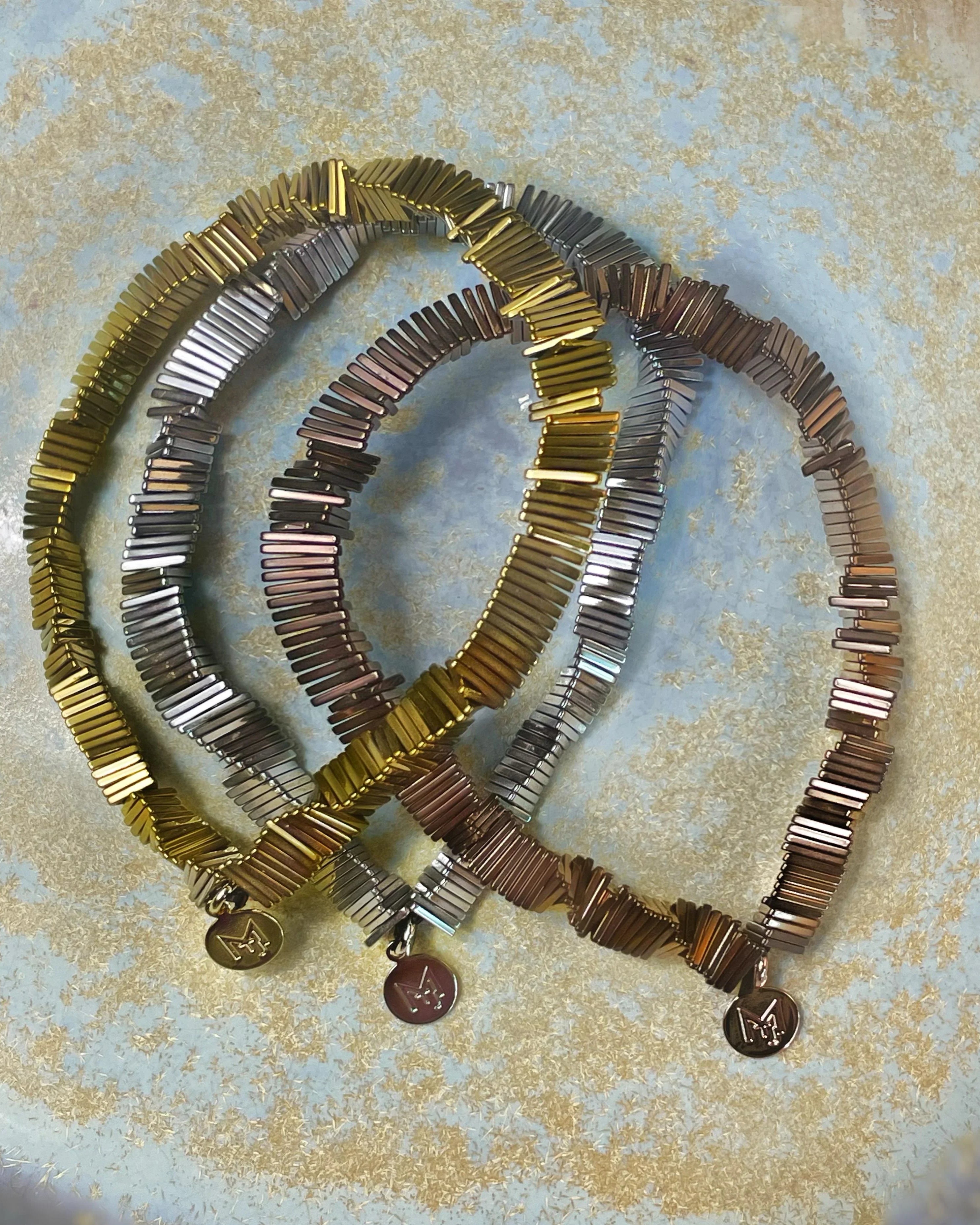 MARILYN TAN JEWELLERY | Kinetic Hematite Gemstone Elastic Bracelet
