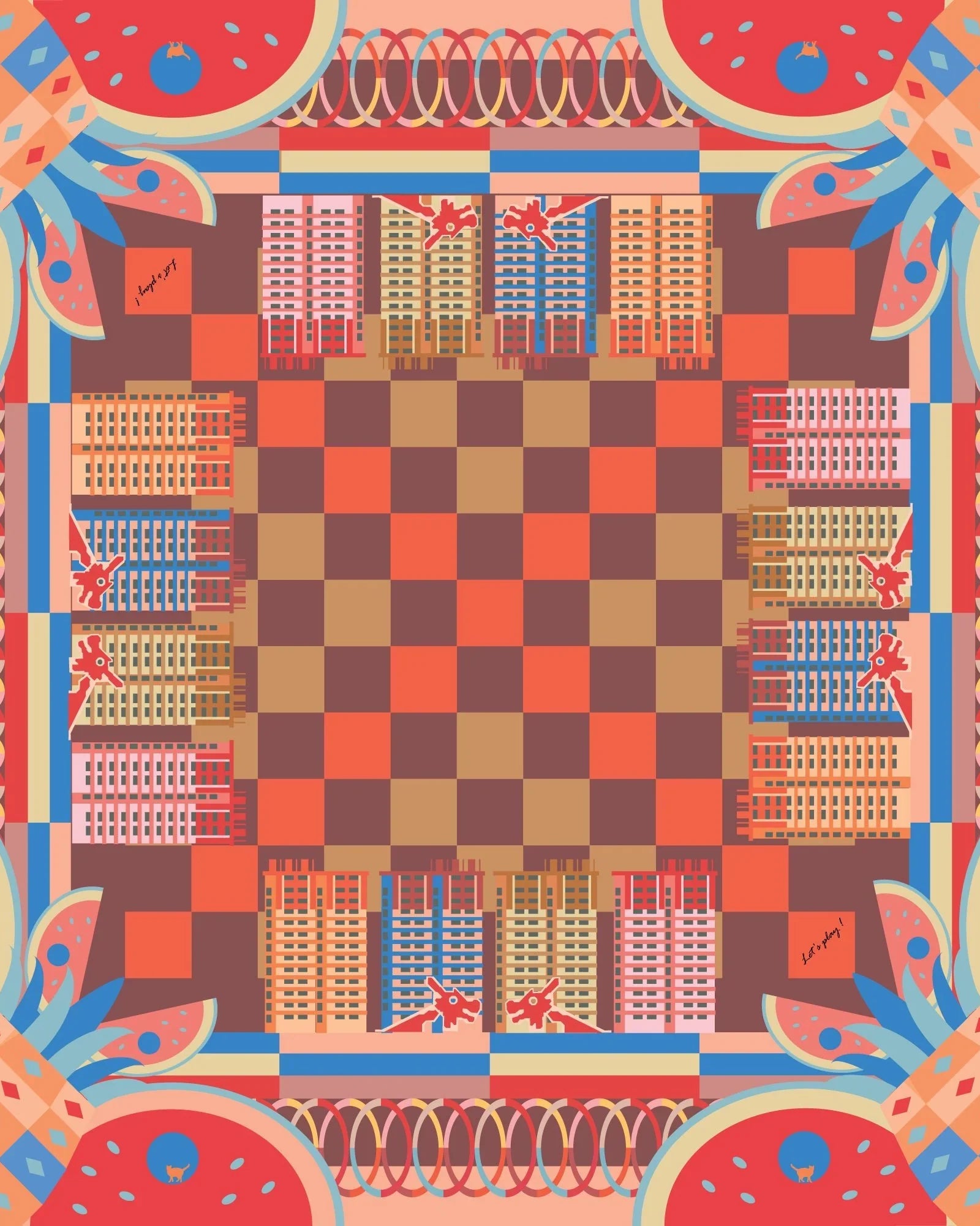 BINARY STYLE | Playground Memories Silk Scarf