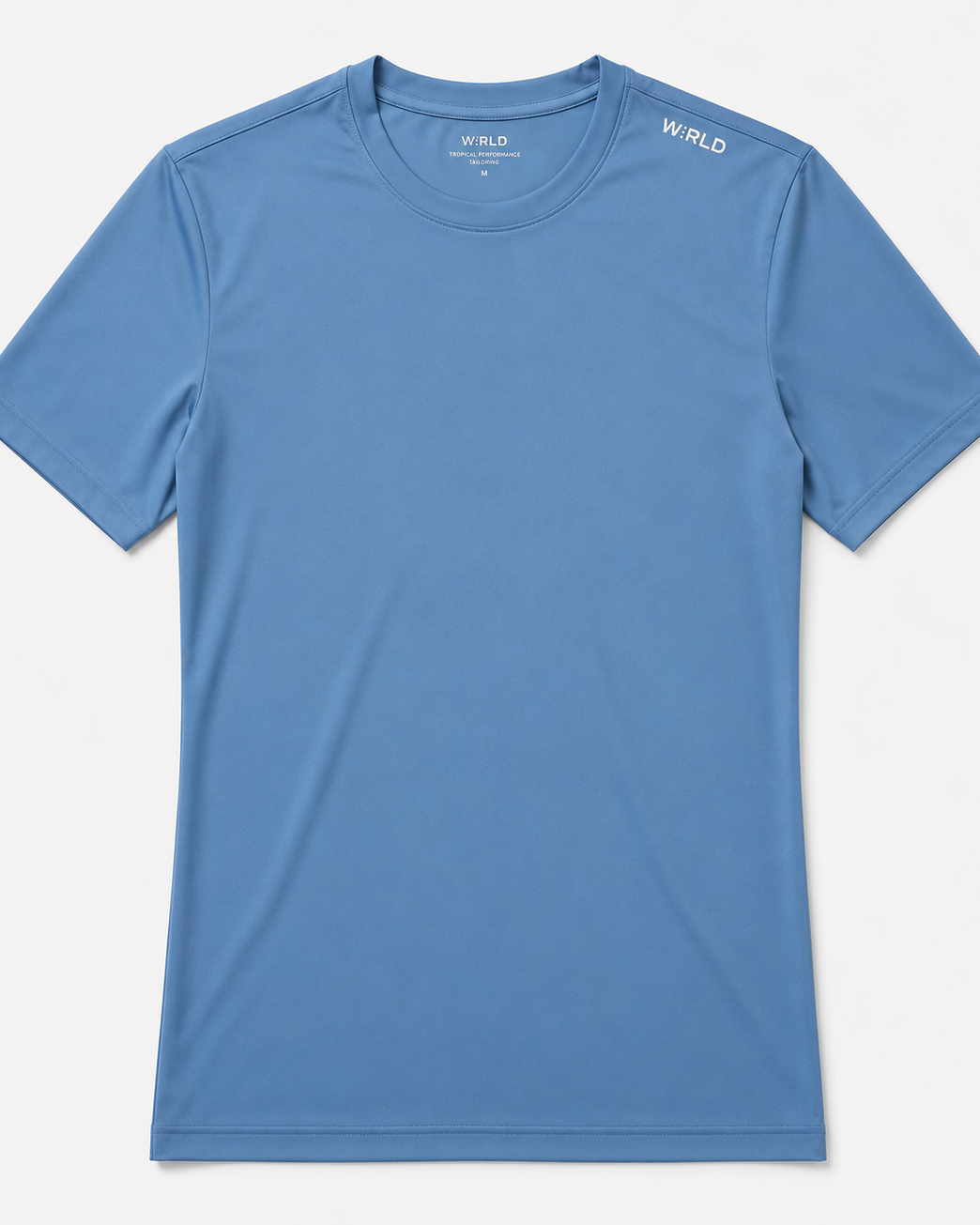 WRLD | Ridge Logo Round Neck Tee | Blue