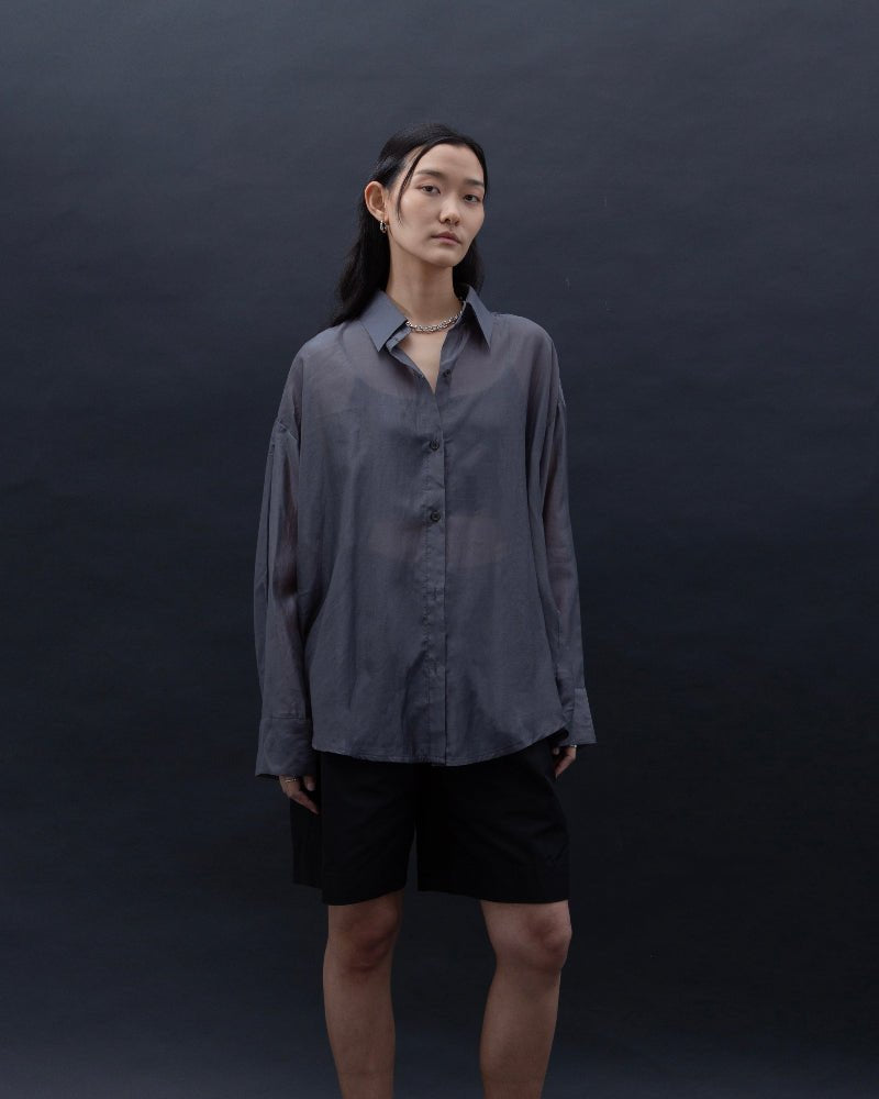 SAERO COLLECTIVE | Malgeun Tencel Shirt | Slate Grey