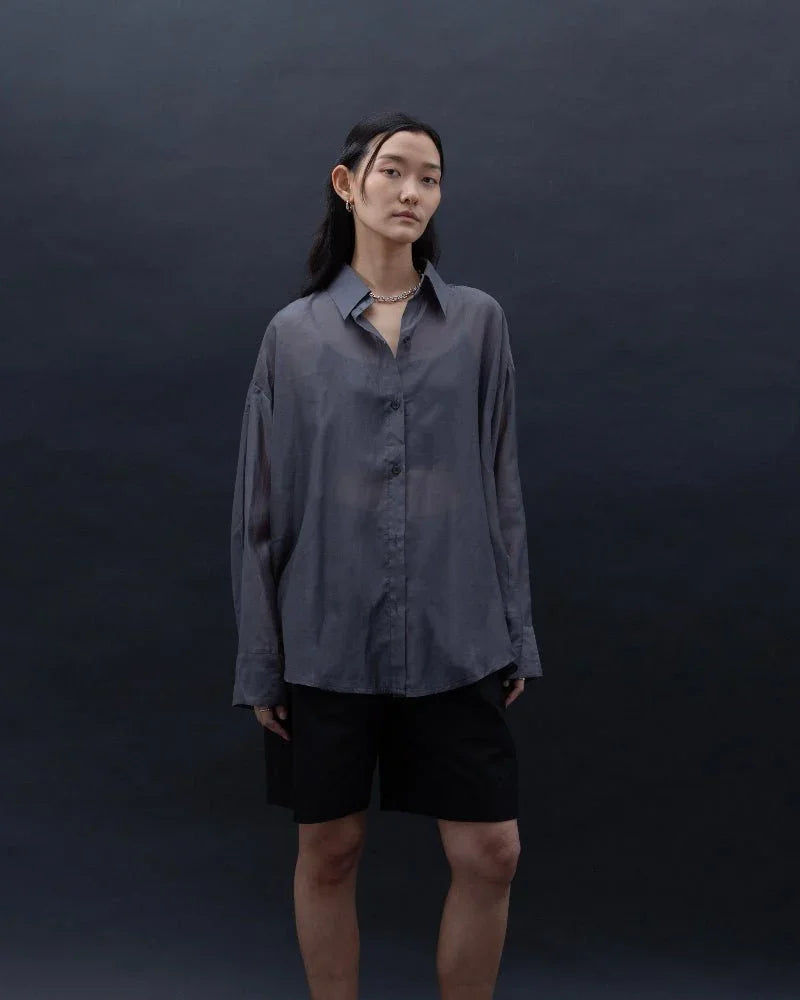 SAERO COLLECTIVE | Malgeun Tencel Shirt | Slate Grey