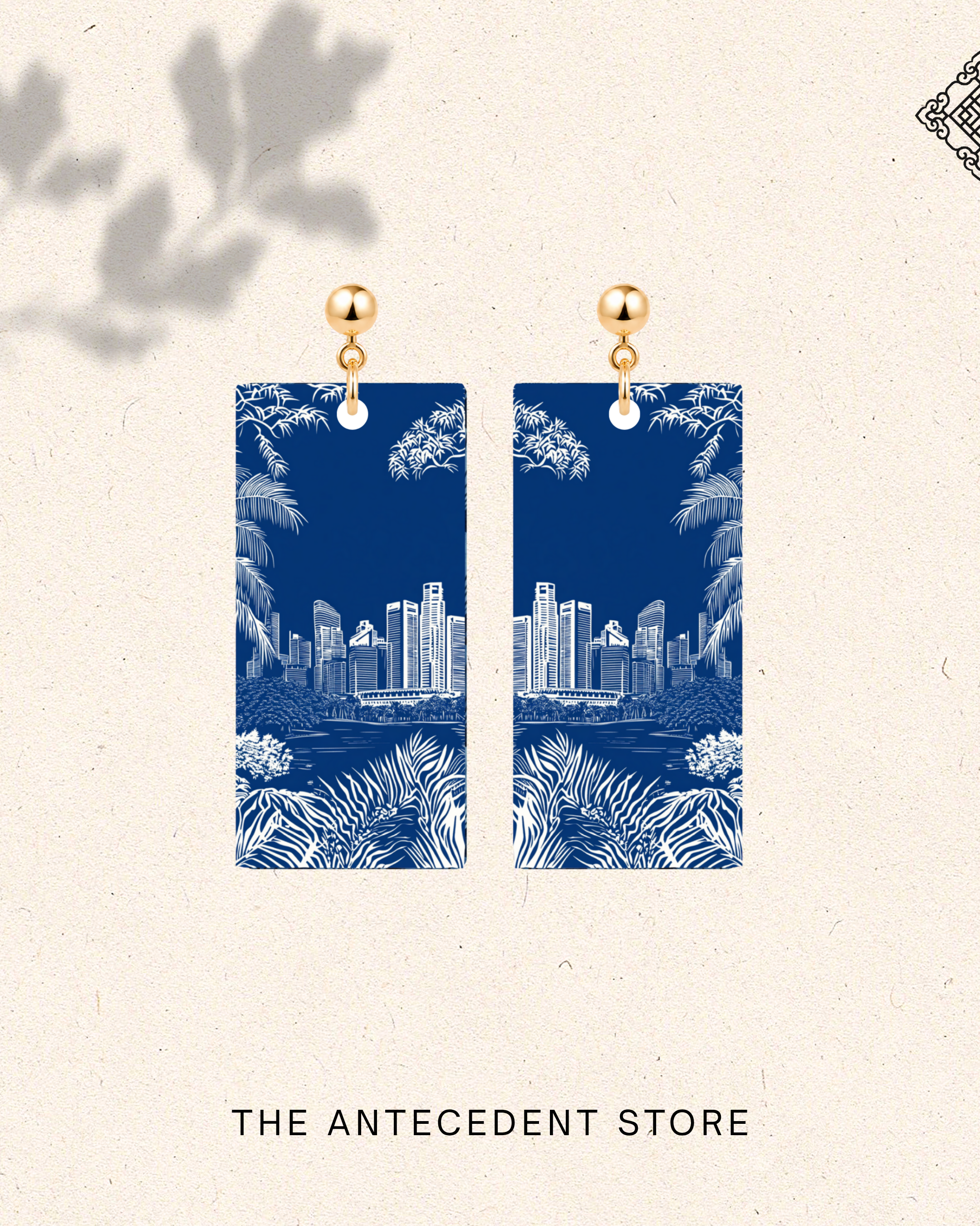 THE ANTECEDENT STORE | Metropolis Singapore Skyline Earrings In Blue