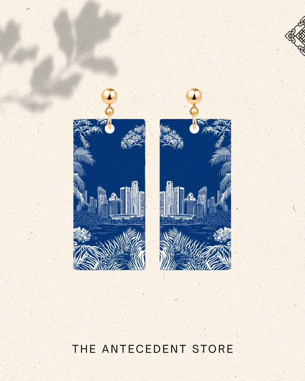 THE ANTECEDENT STORE | Metropolis Singapore Skyline Earrings In Blue