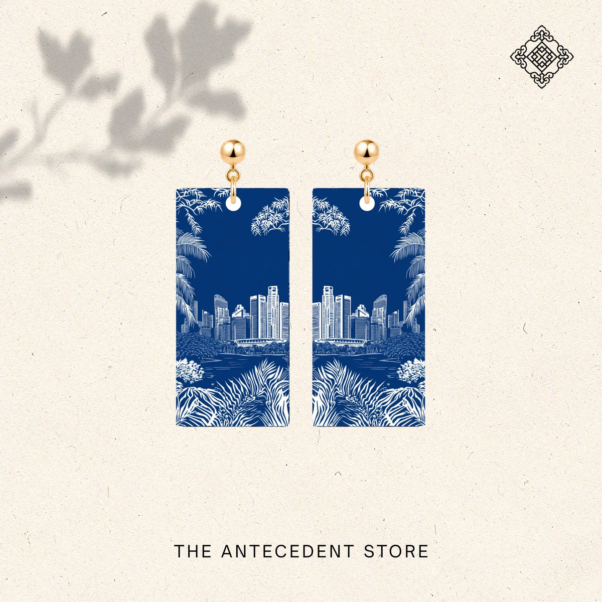 THE ANTECEDENT STORE | Metropolis Singapore Skyline Earrings In Blue