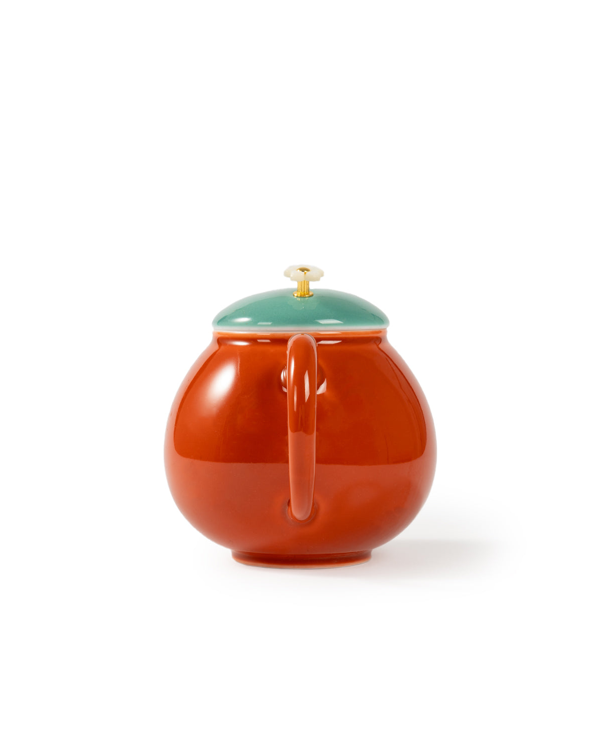 CRAFILAB | Brick Red & Turquoise Dragon Egg Teapot