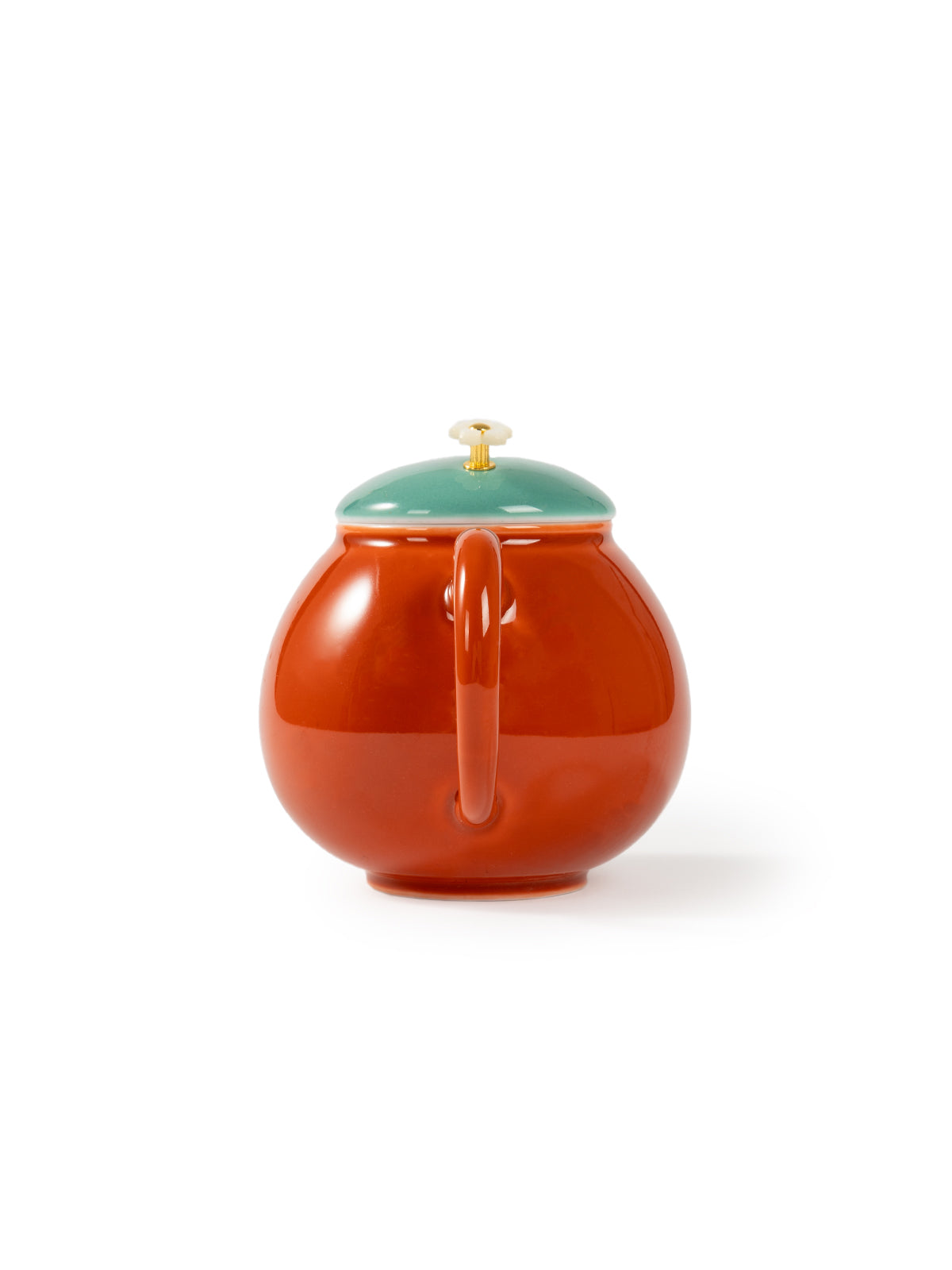 CRAFILAB | Brick Red & Turquoise Dragon Egg Teapot