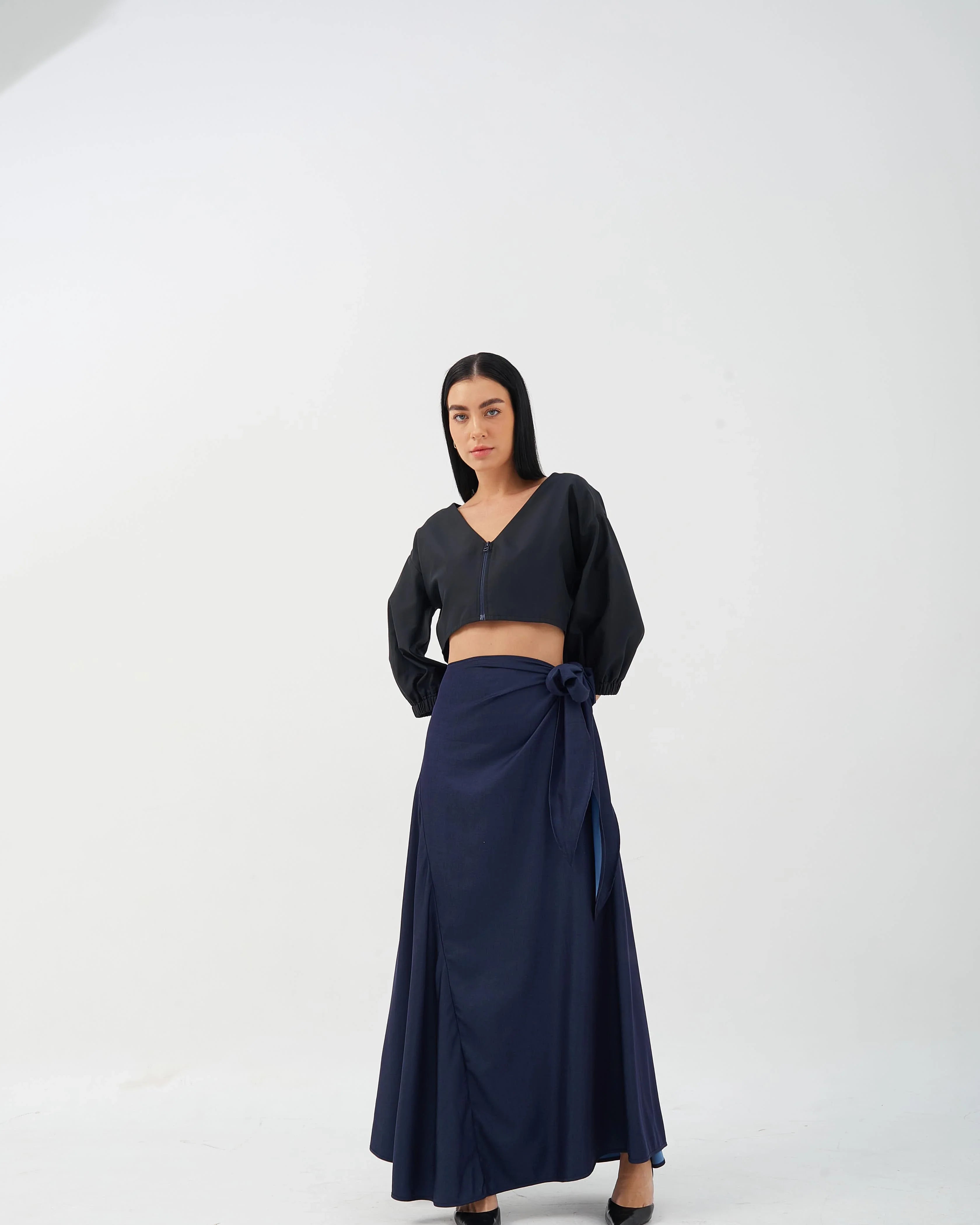 CAELI ECO LUXE | Cropped Puff Sleeve Jacket