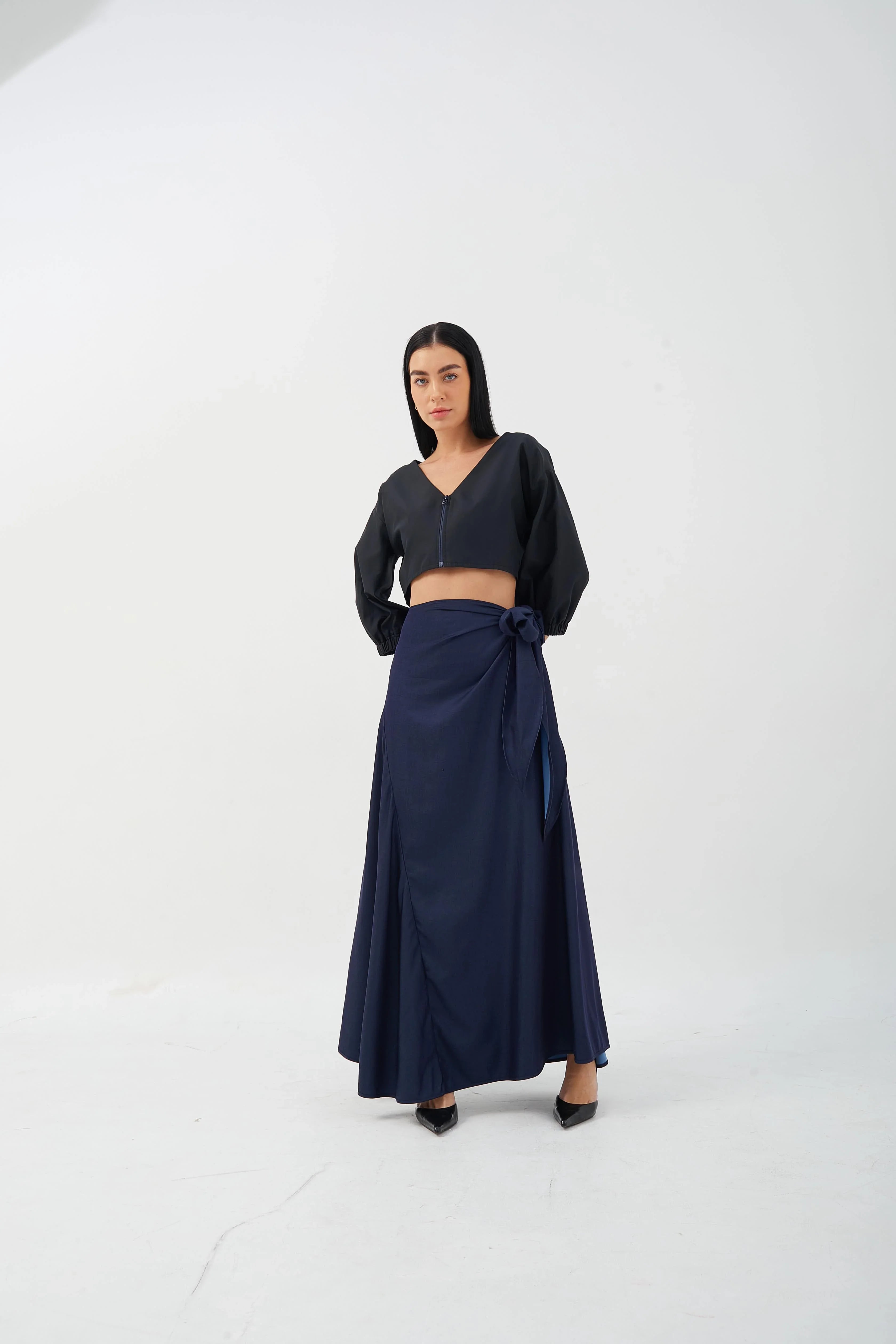 CAELI ECO LUXE | Cropped Puff Sleeve Jacket