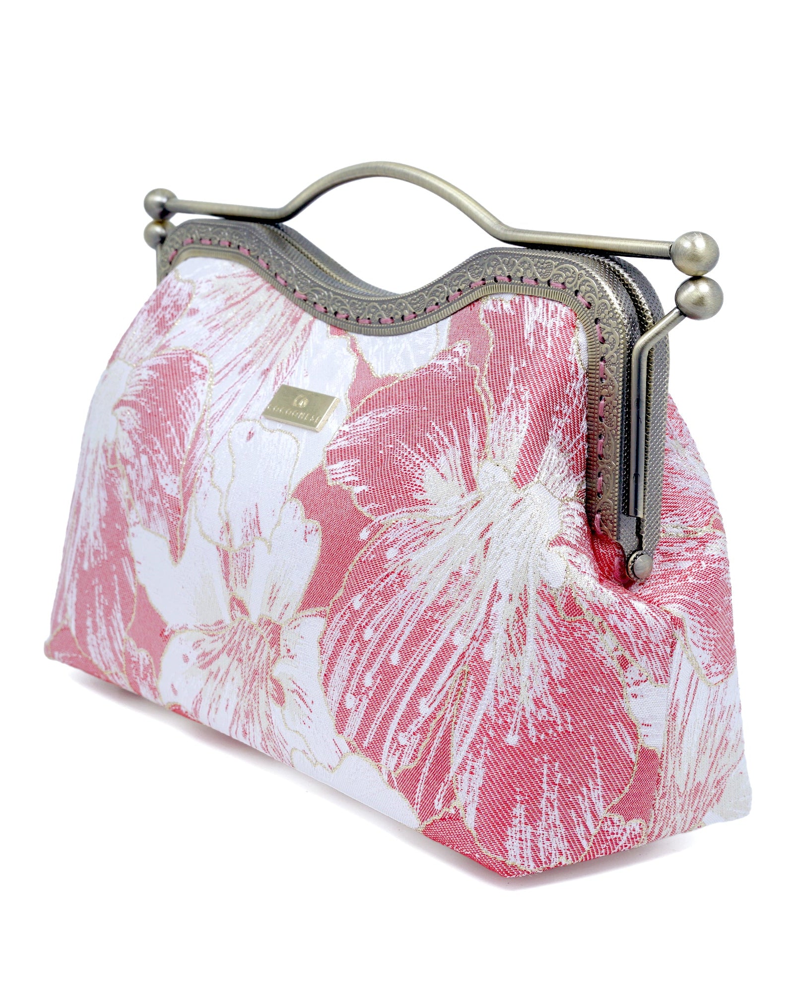 COCOONESE | Dual Lock Metal Handle Bag - Gold Lily