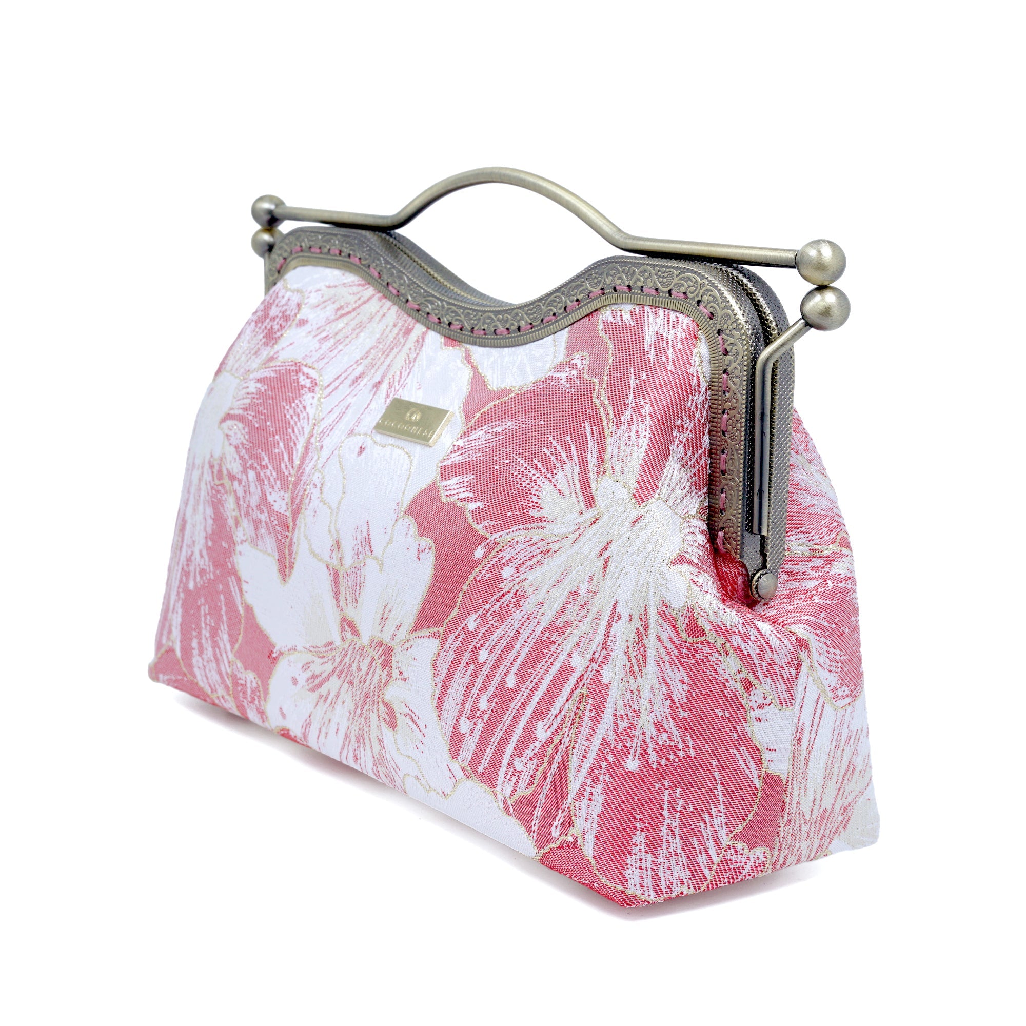 COCOONESE | Dual Lock Metal Handle Bag - Gold Lily