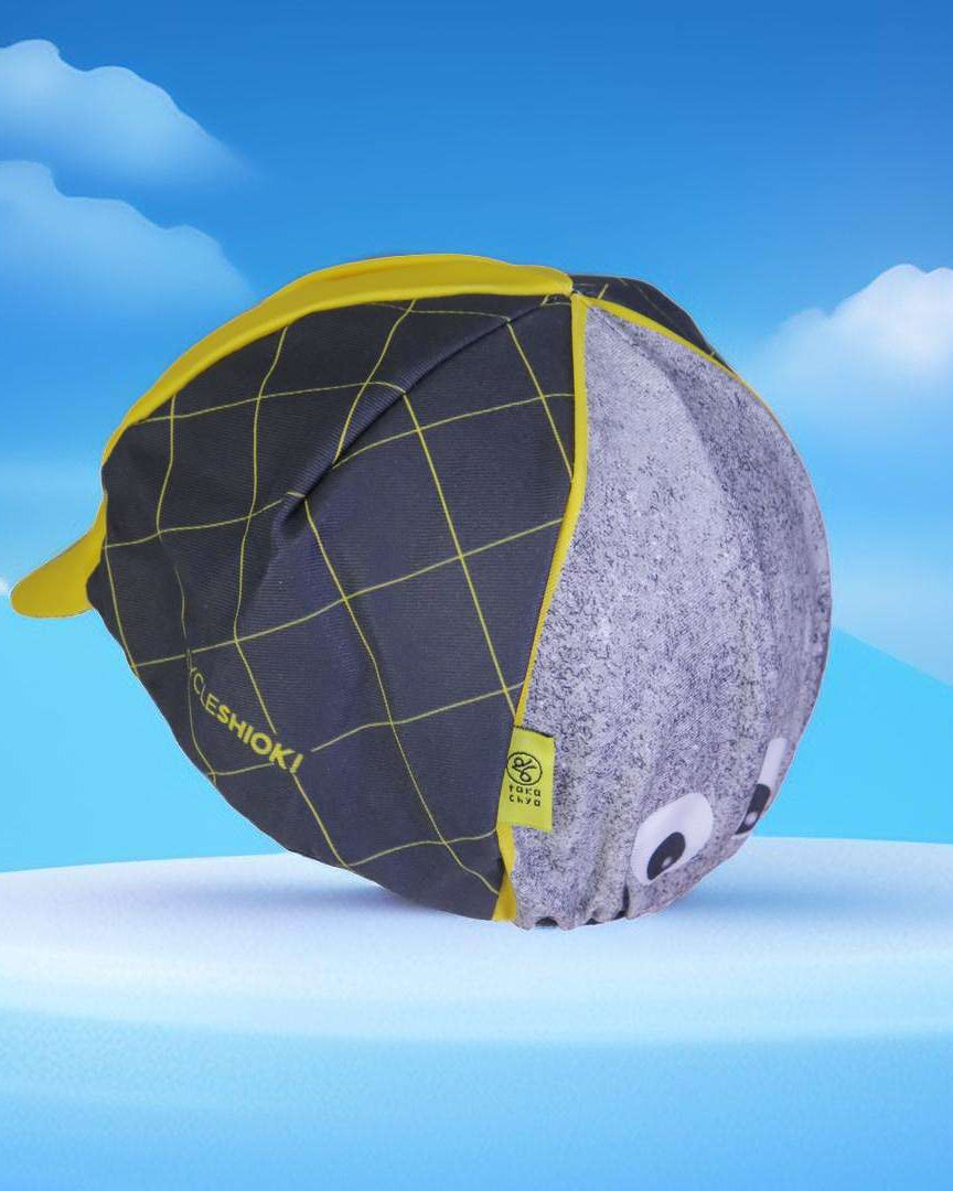 A DESIGN BY TAKACHYA | Cycling Cap - Googly Eyes Checkered Yellow