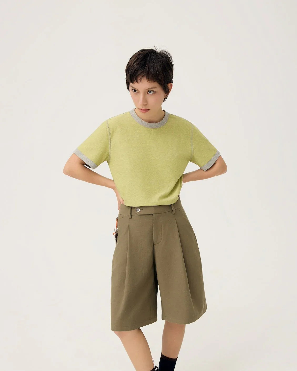 3EIGHTH | Everyday Reversible Tee In Zinc Grey & Lemon Fizz