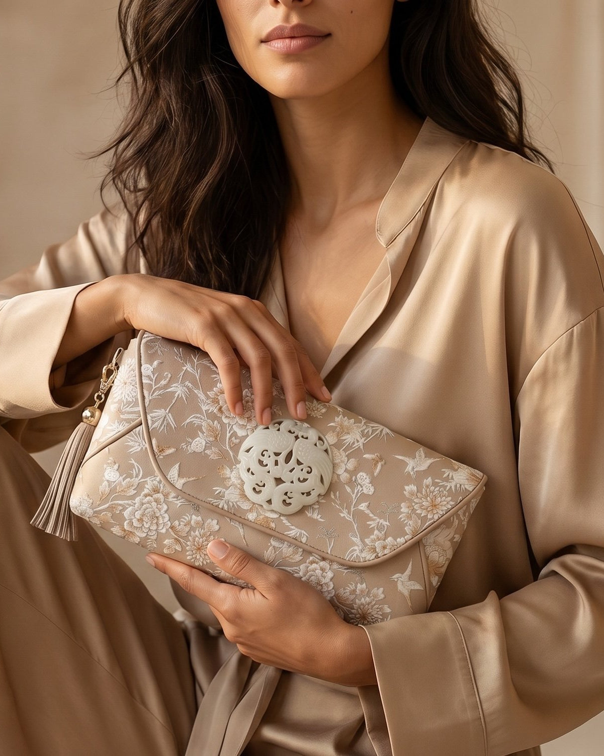 DESTI SAINT | Double Phoenix Floral Print Envelope