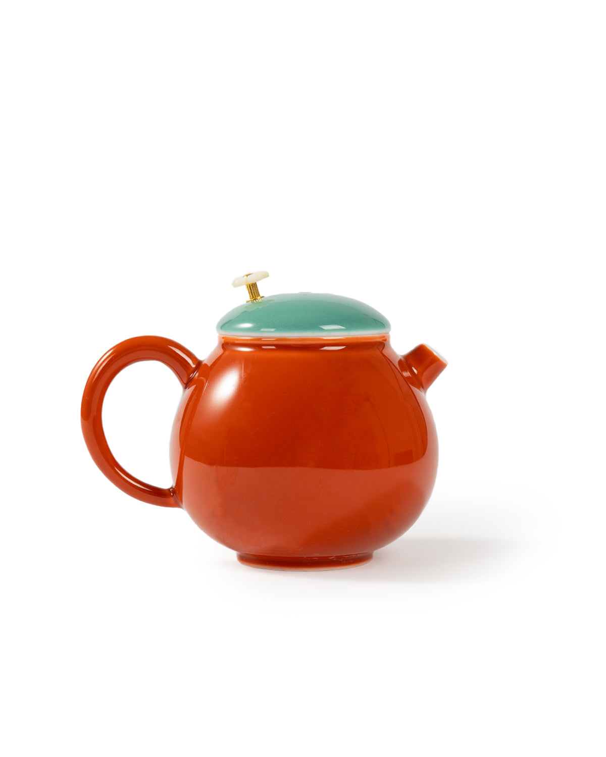 CRAFILAB | Brick Red & Turquoise Dragon Egg Teapot