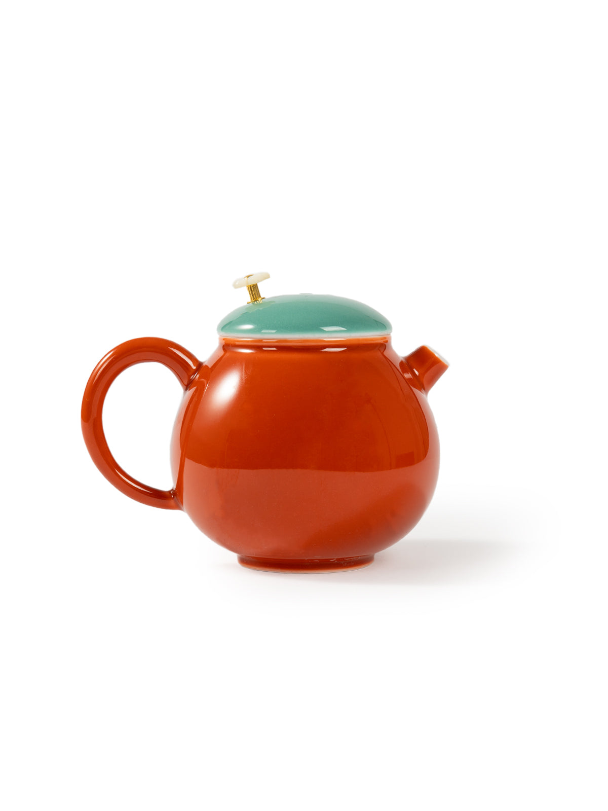 CRAFILAB | Brick Red & Turquoise Dragon Egg Teapot